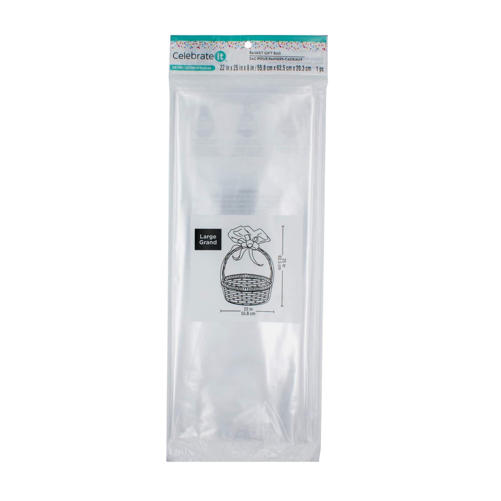 24 Pack: Large Clear Basket Gift Bag by Celebrate It™