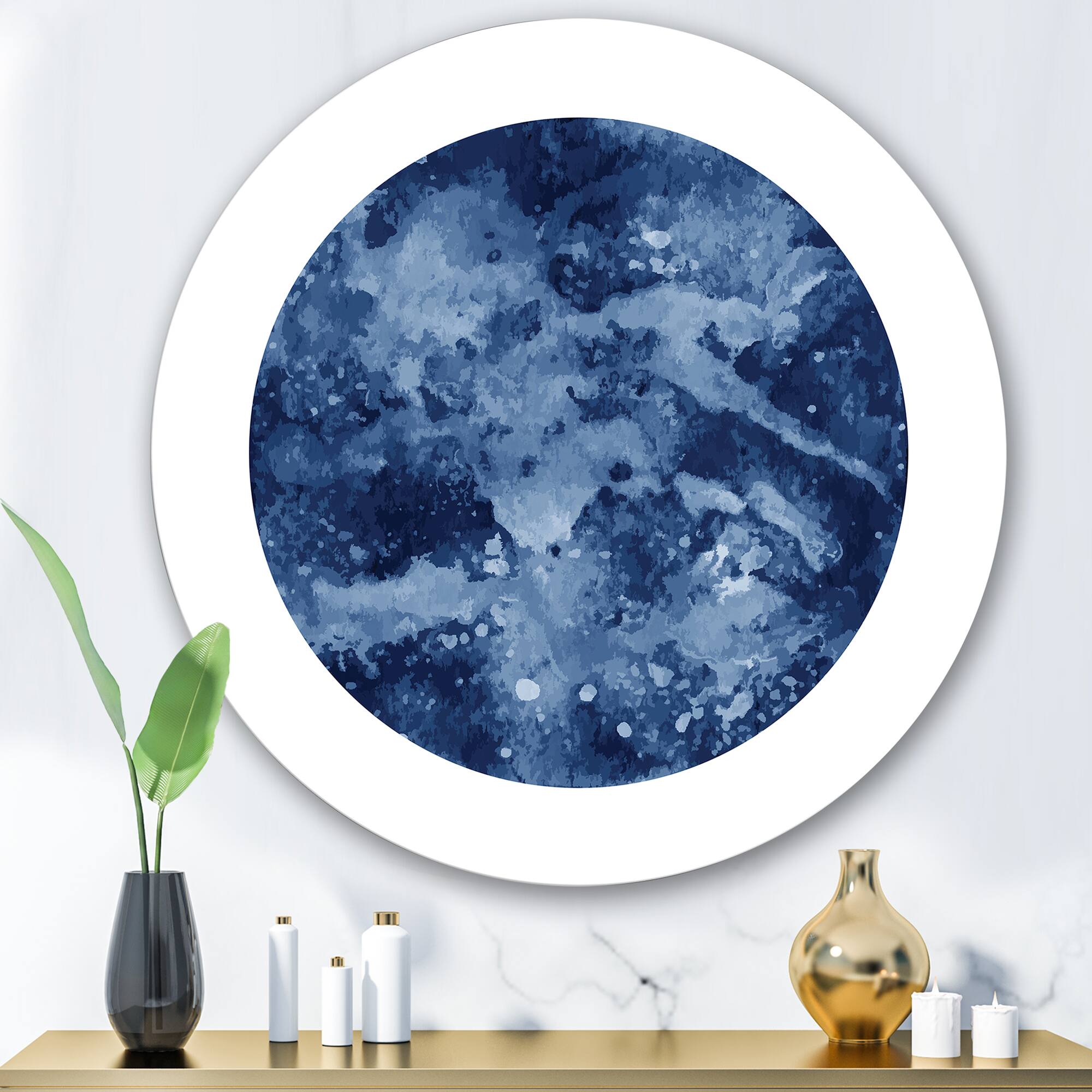 Designart - Space Galaxy Circle - Modern Metal Circle Wall Art
