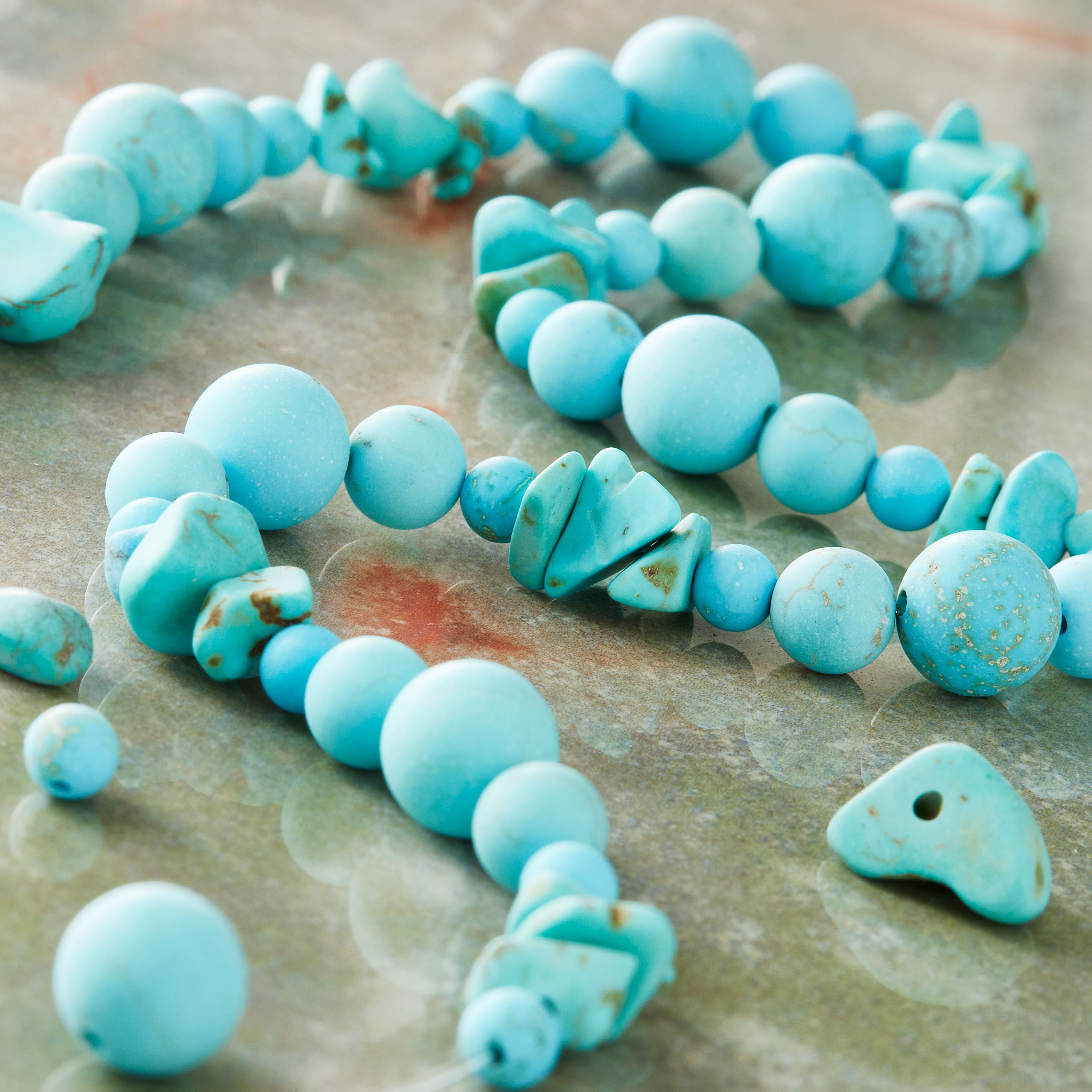 6 Pack: Turquoise-Dyed Howlite Beads Value Pack by Bead Landing&#x2122;