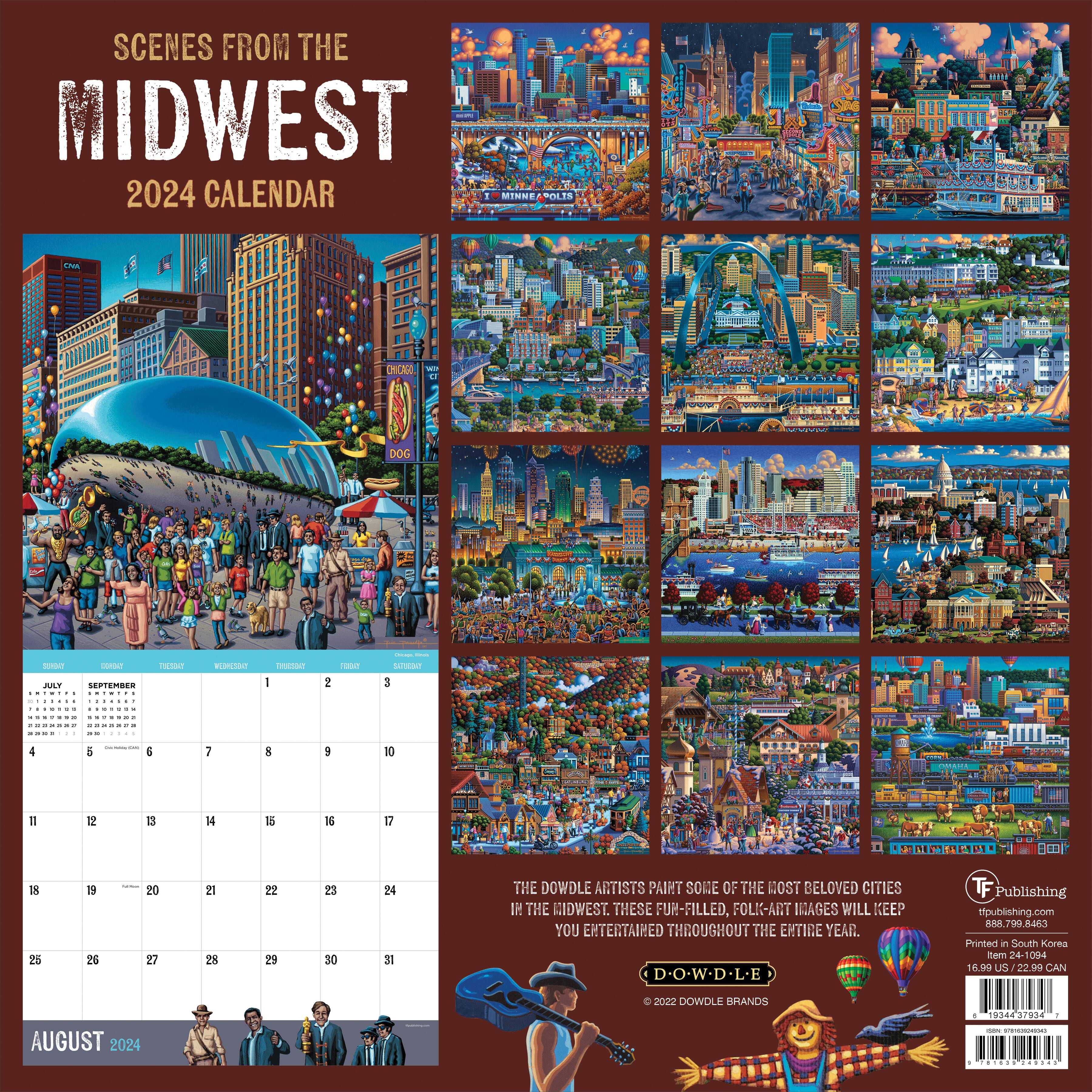 TF Publishing 2024 Scenes from the Midwest Wall Calendar