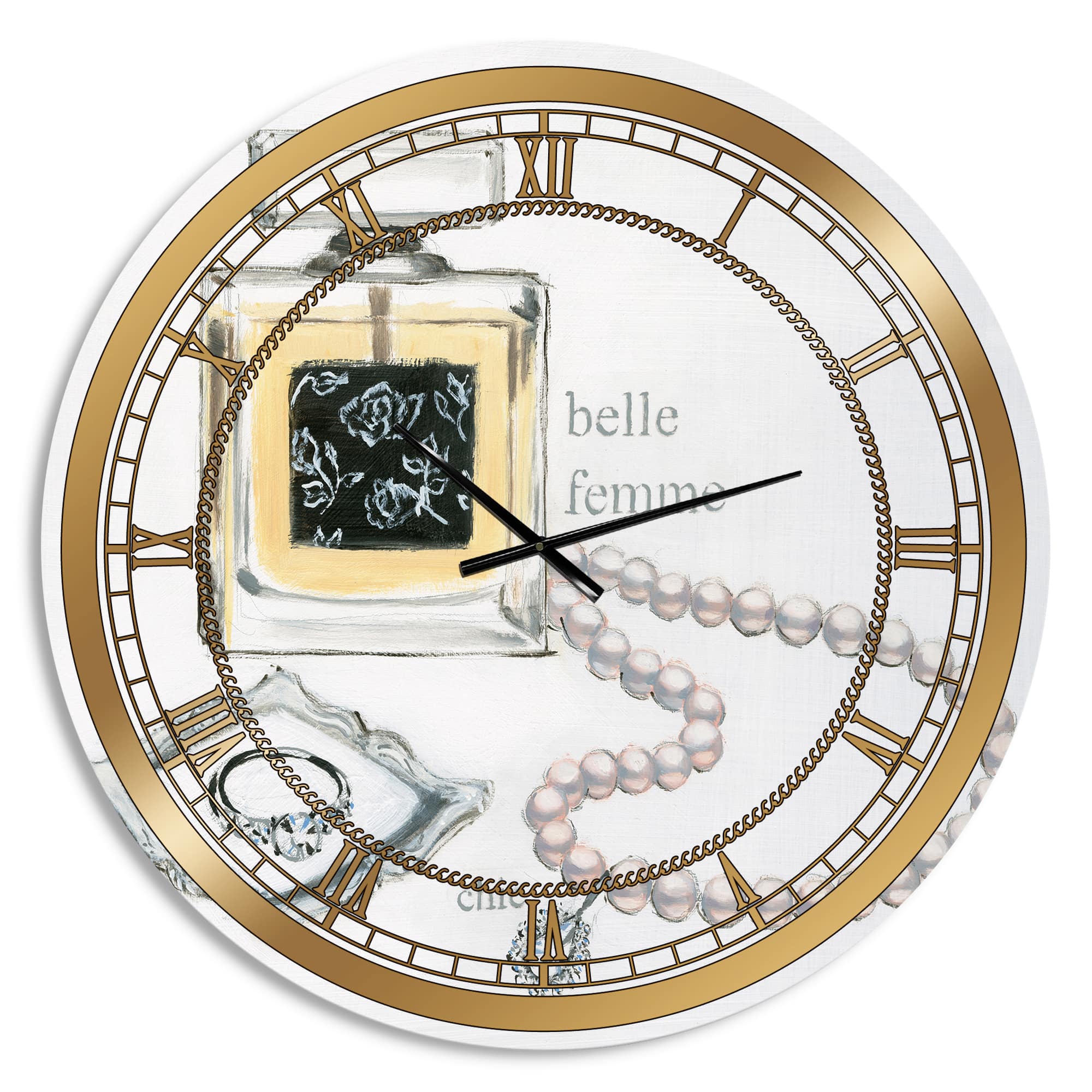 Designart 'Perfume Glam Bathroom I Glam Wall Clock