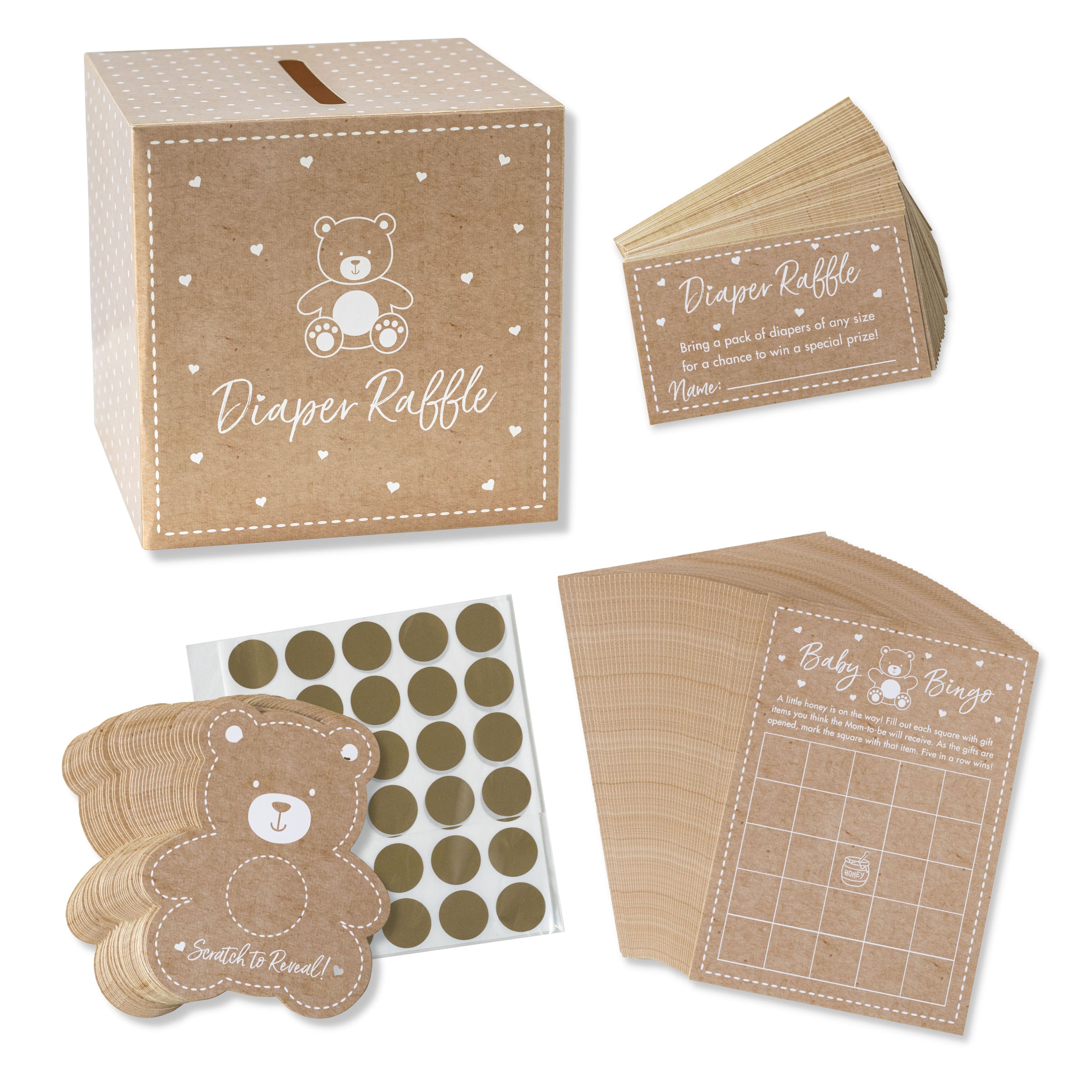 Kate Aspen® Kraft Bear Diaper Raffle & Scratch Off Game Set
