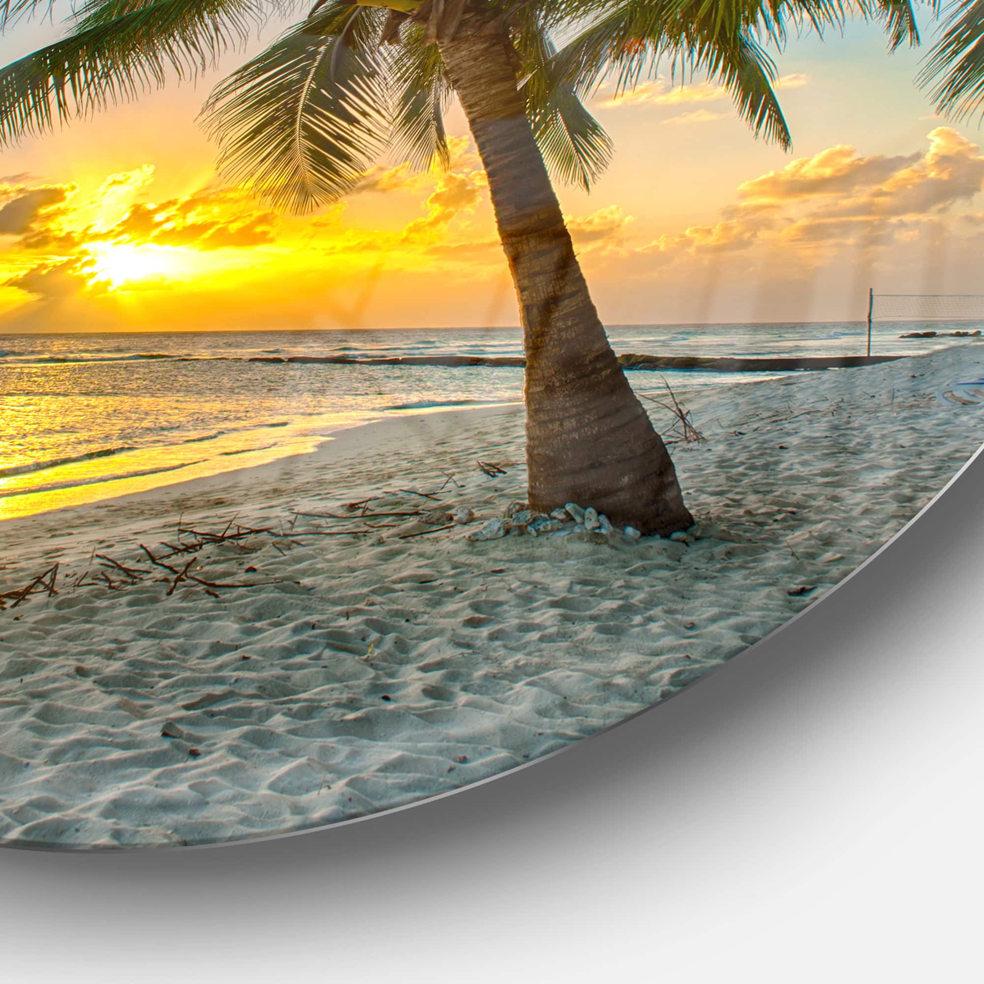 Designart - Beach in Caribbean Island of Barbados&#x27; Seascape Metal Artwork