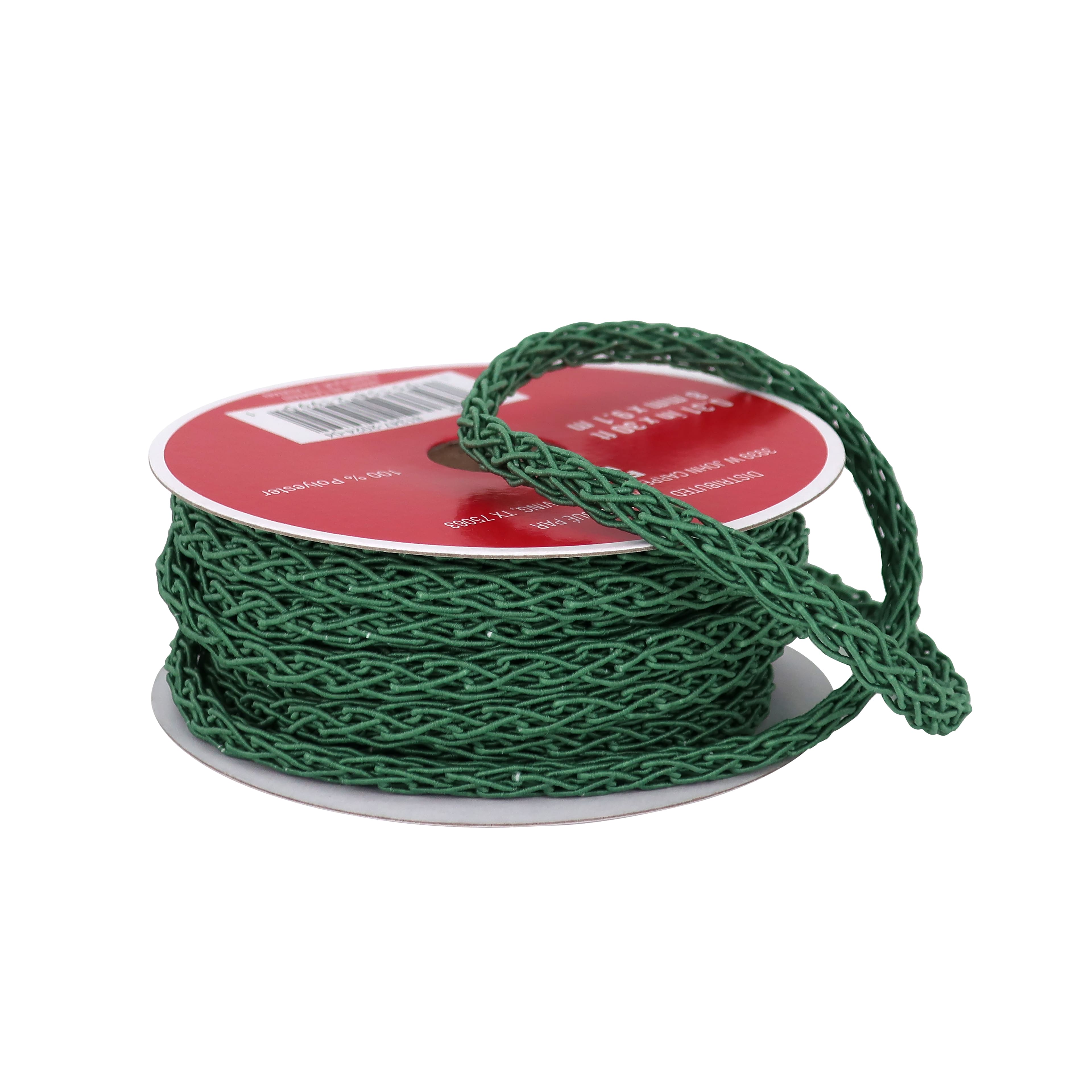 0.31&#x22; x 30ft. Sage Green Knit Trim Ribbon by Celebrate It&#xAE; Christmas