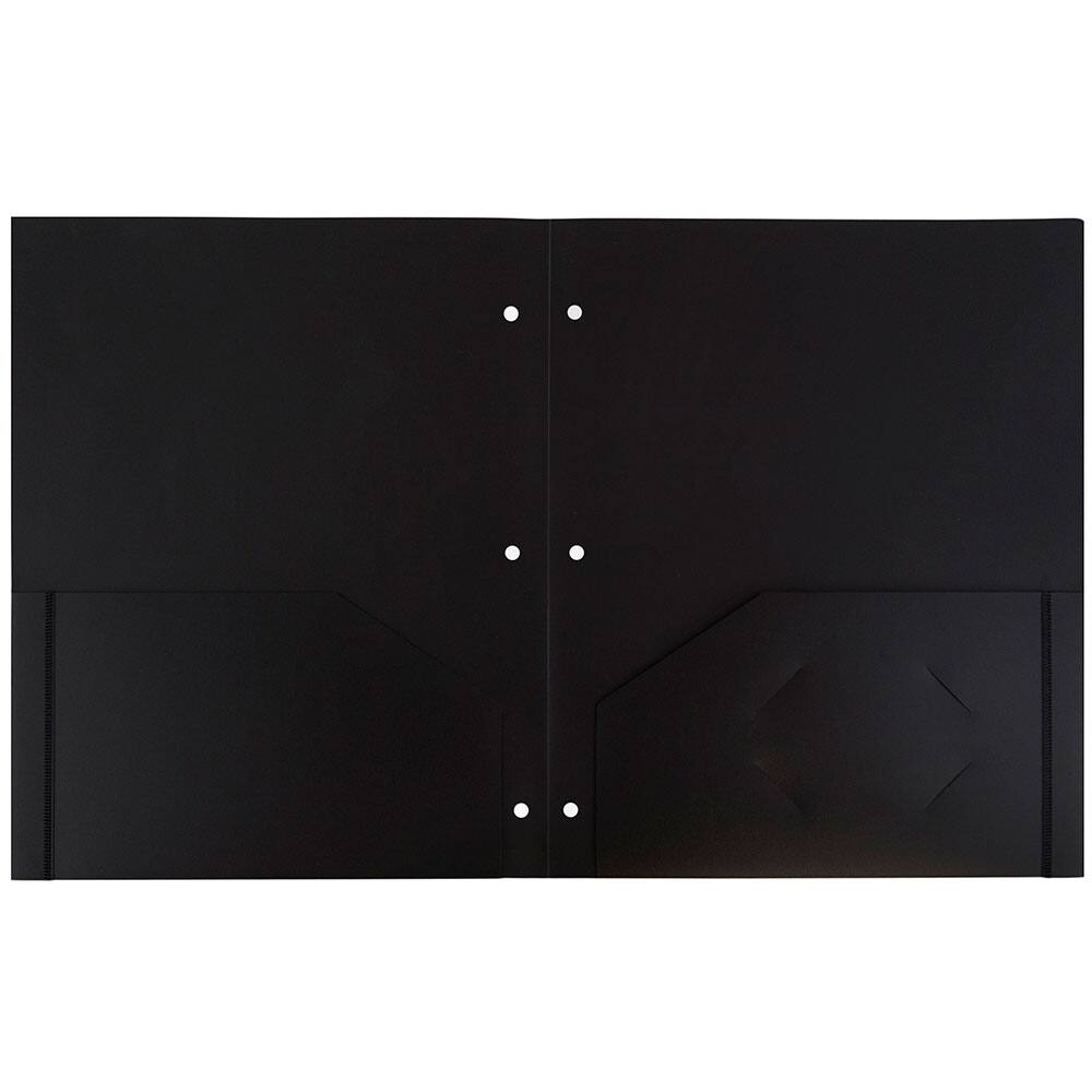 JAM Paper 3-Hole Heavy Duty Plastic Pocket Folder, 6ct.