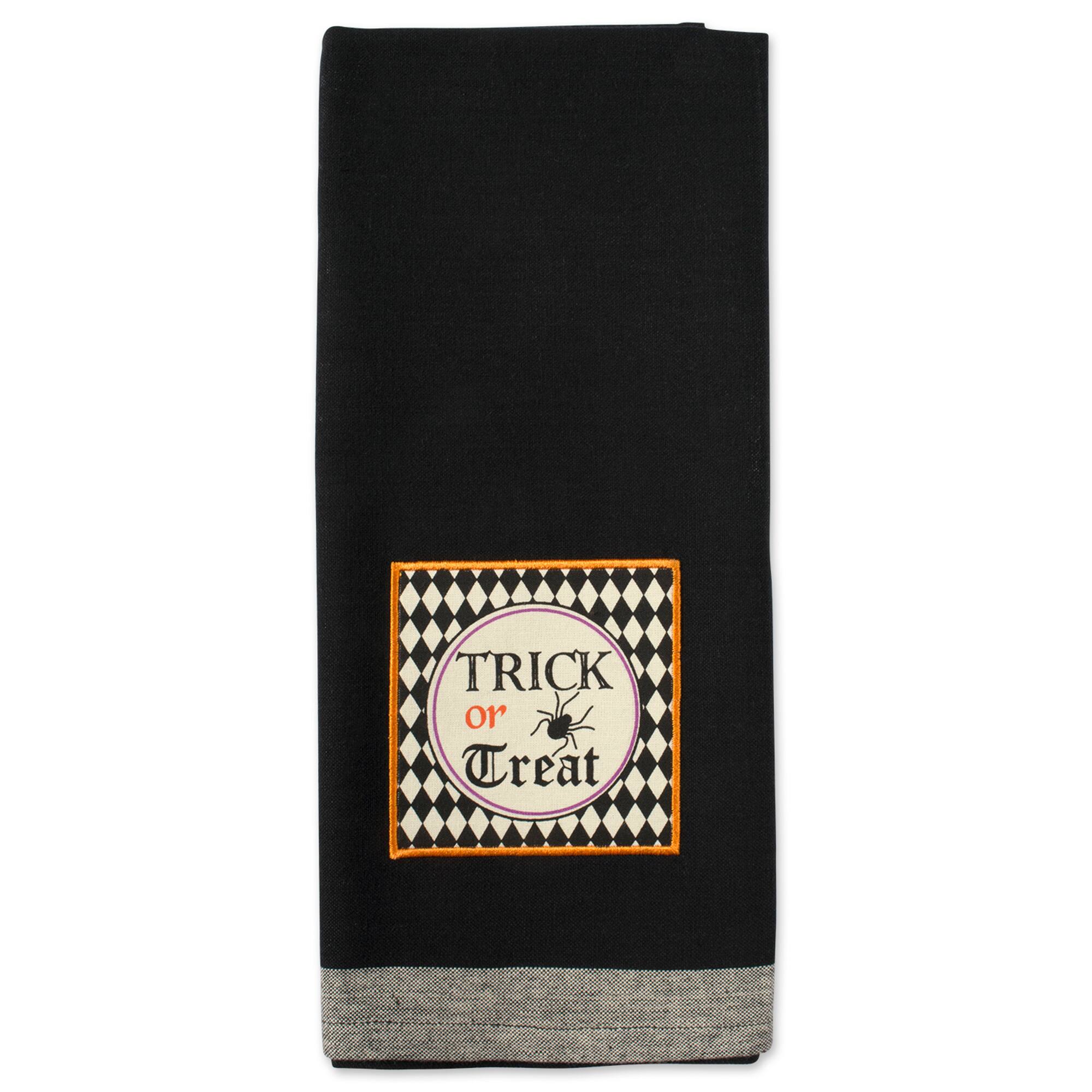 DII® Black All Hallows Eve Halloween Embellished Dishtowel Set