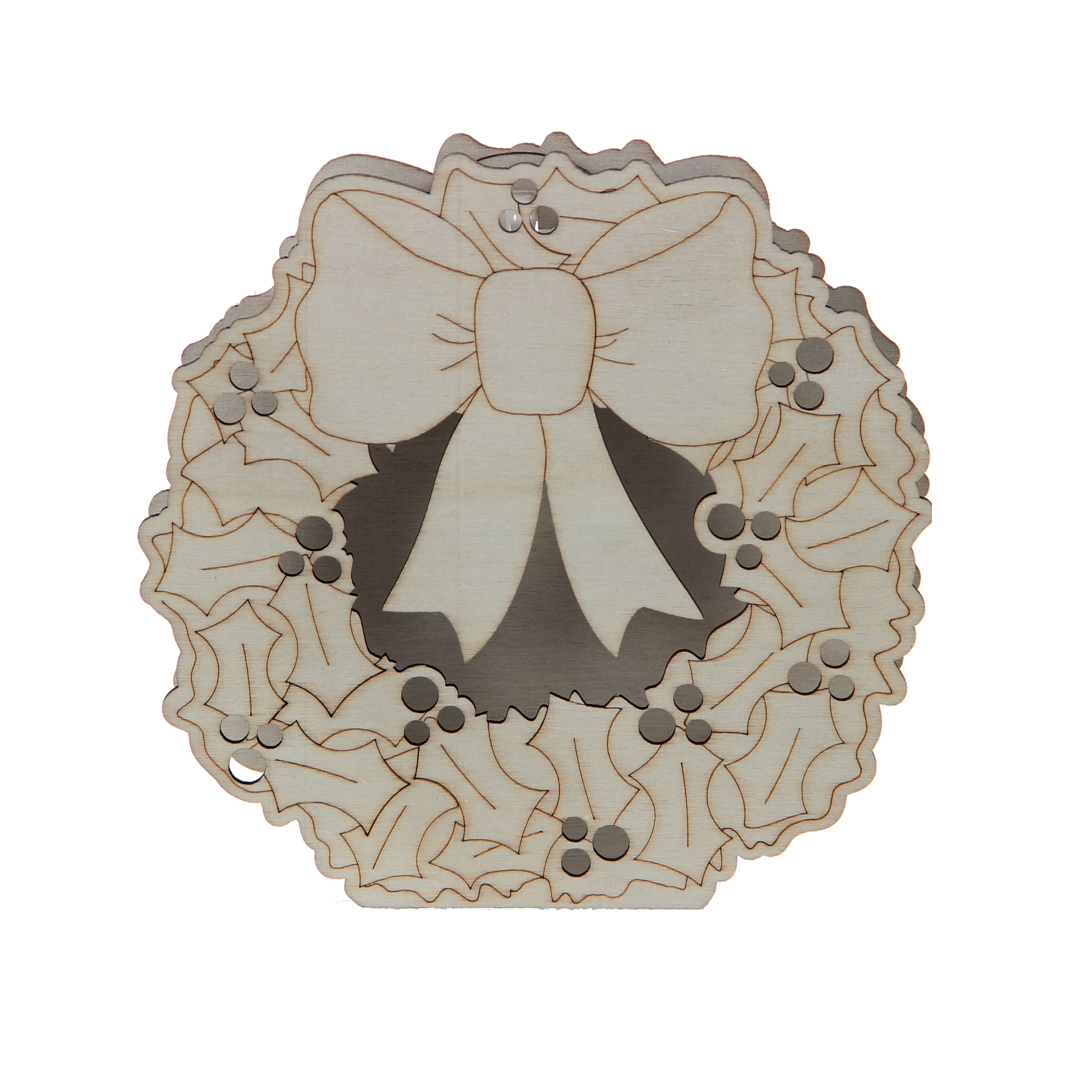 5.5&#x22; DIY Wreath LED Wood D&#xE9;cor by Make Market&#xAE;