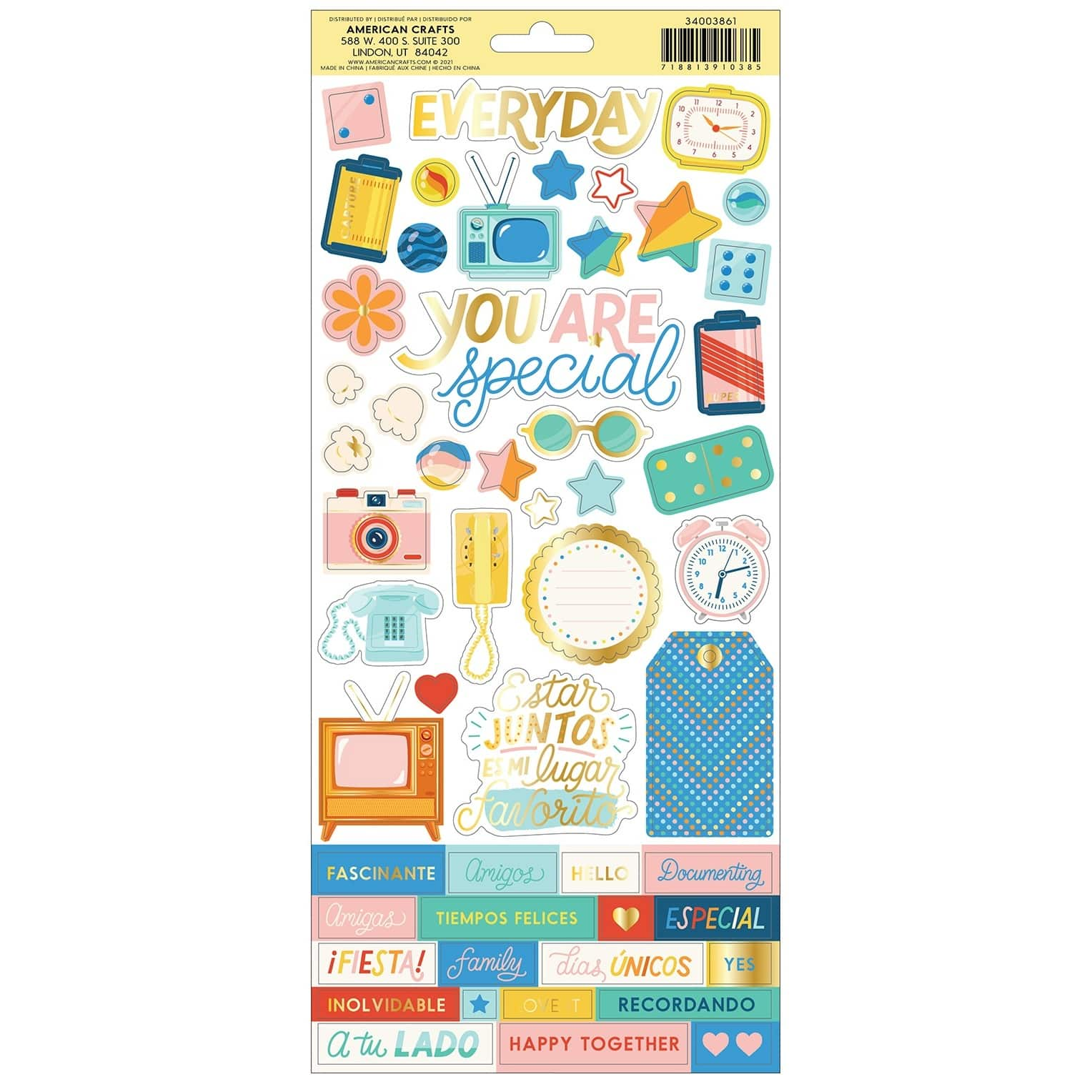 Obed Marshall Especial Accents &#x26; Phrases Cardstock Stickers