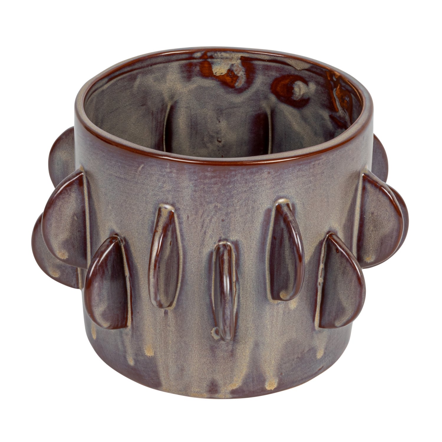 Hello Honey® 7" Brown Reactive Glaze Stoneware Planter