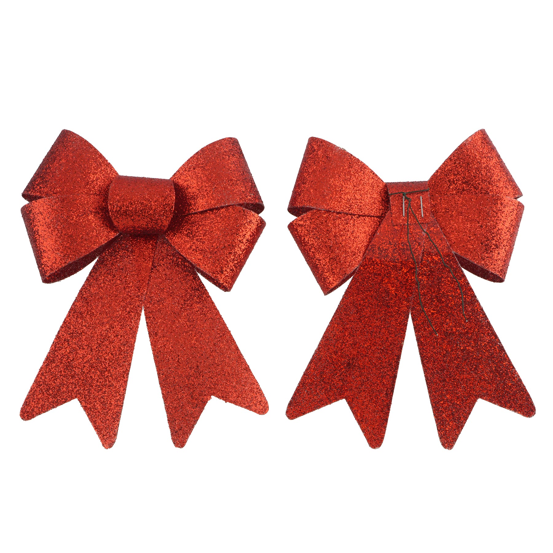 7.5&#x22; Red Glitter Christmas Bows, 2ct. by Celebrate It&#x2122;