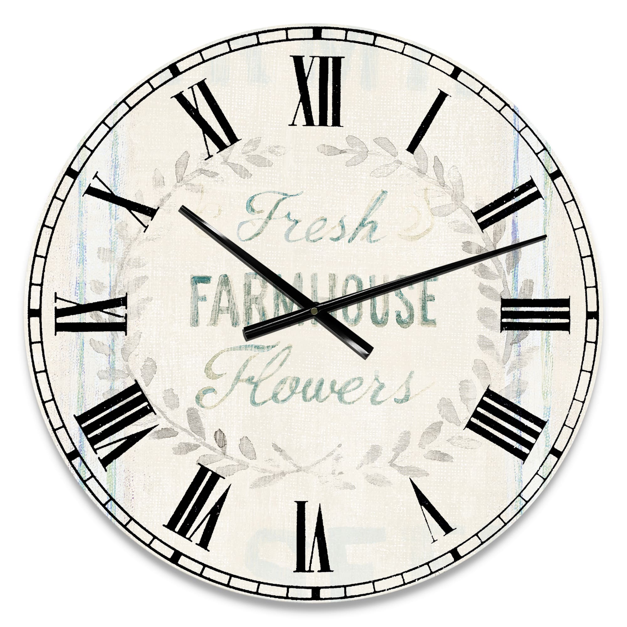 Designart 'Farmhouse Florals Viii Farmhouse Wall Clock