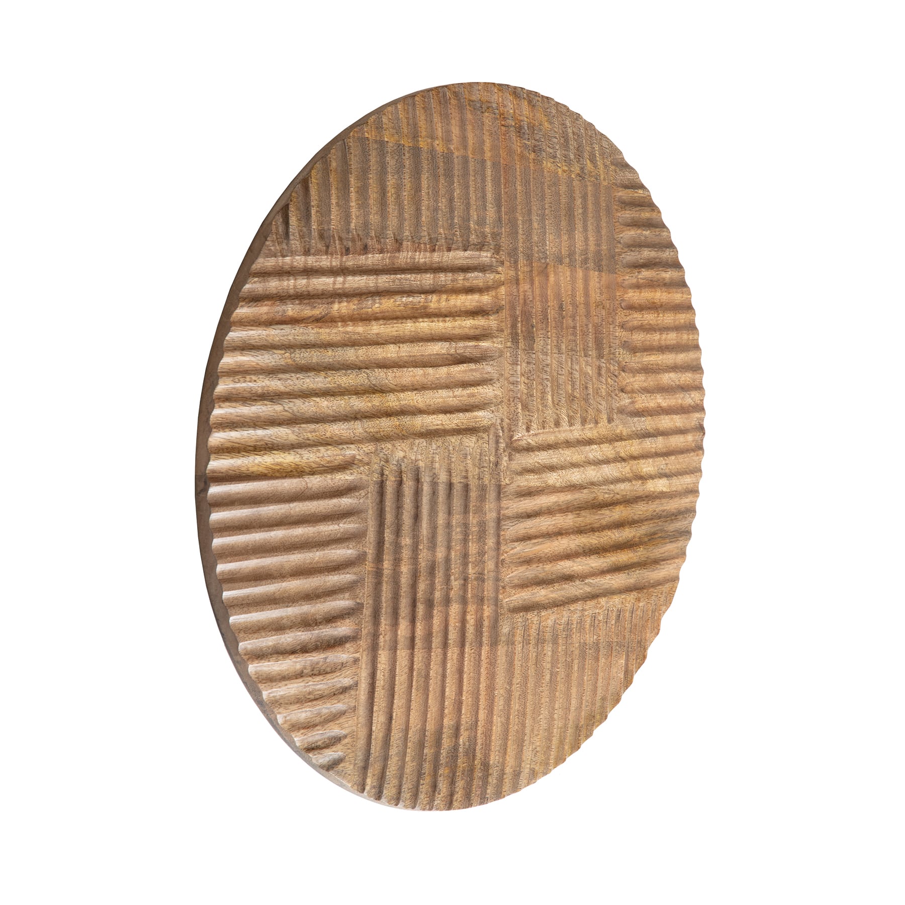 Habitat Izzy 20&#x22; Natural Crosshatch Round Wood Wall Art