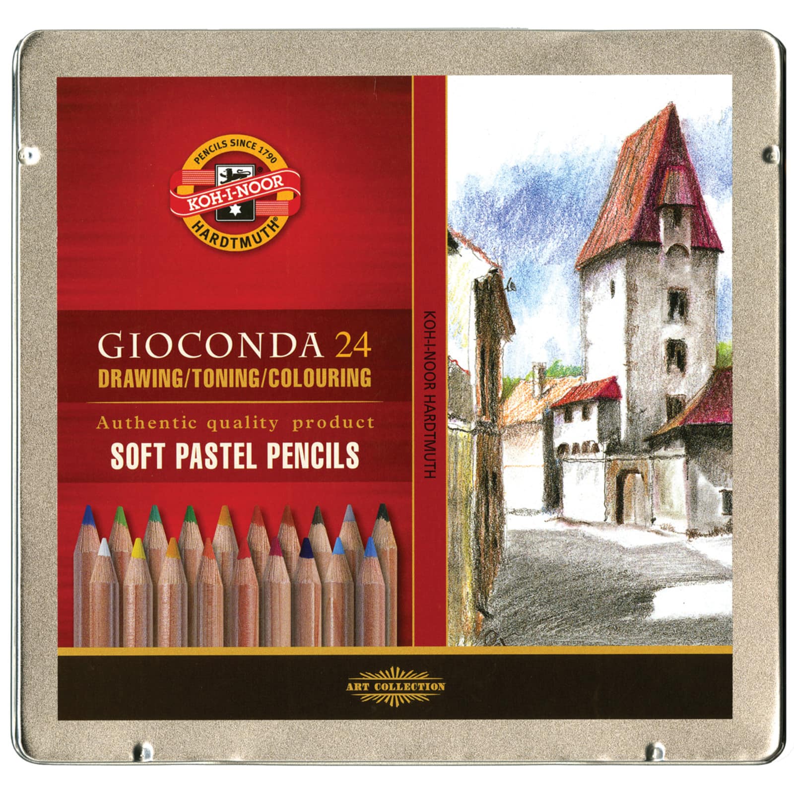 Koh-I-Noor Gioconda Soft Pastel Pencil Tin Set of 24