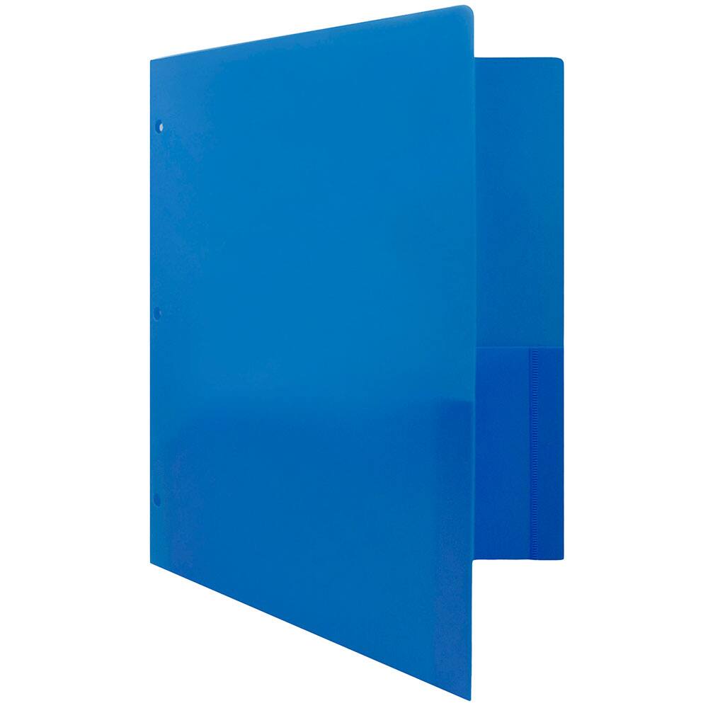 JAM Paper 3-Hole Heavy Duty Plastic Pocket Folder, 6ct.