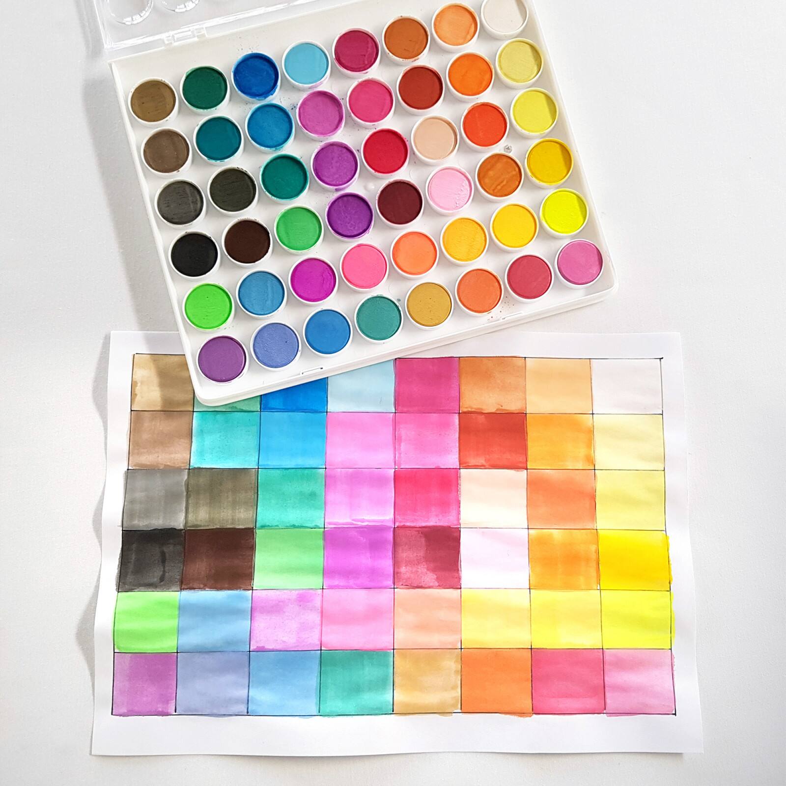 Micador Jr. 48 Color Watercolor Palette Paint Set