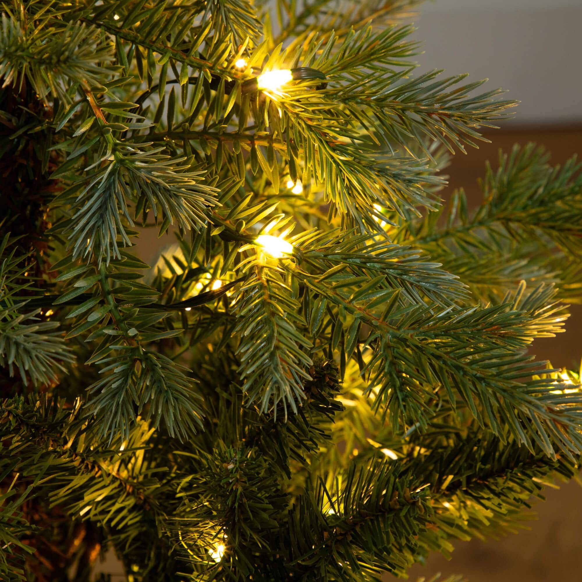 3ft. Pre-Lit Artificial Christmas Tree in Jute Wire Planter with 30 Warm White LED Lights