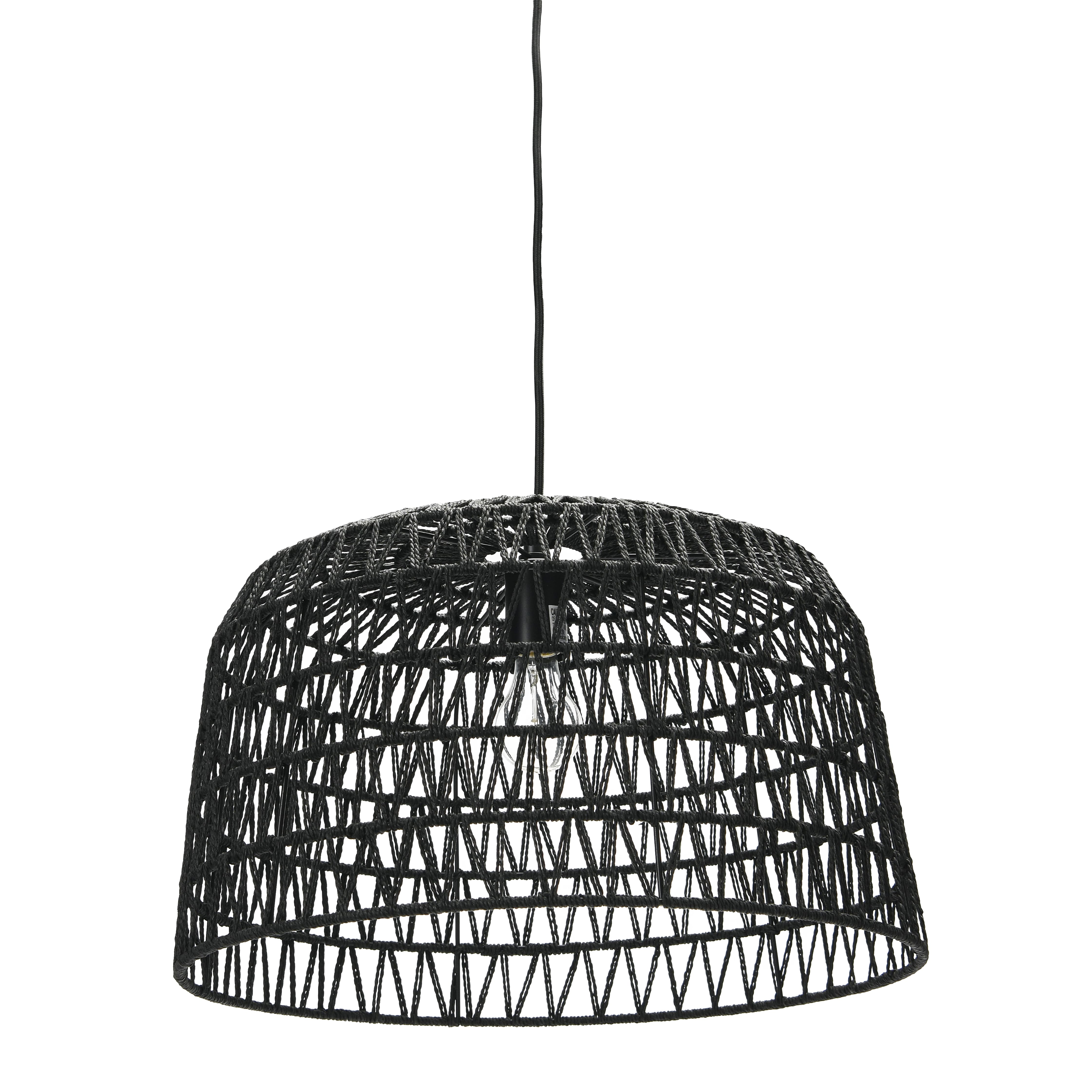 Hello Honey® 19.5" Charcoal Gray Woven Pendant Lamp