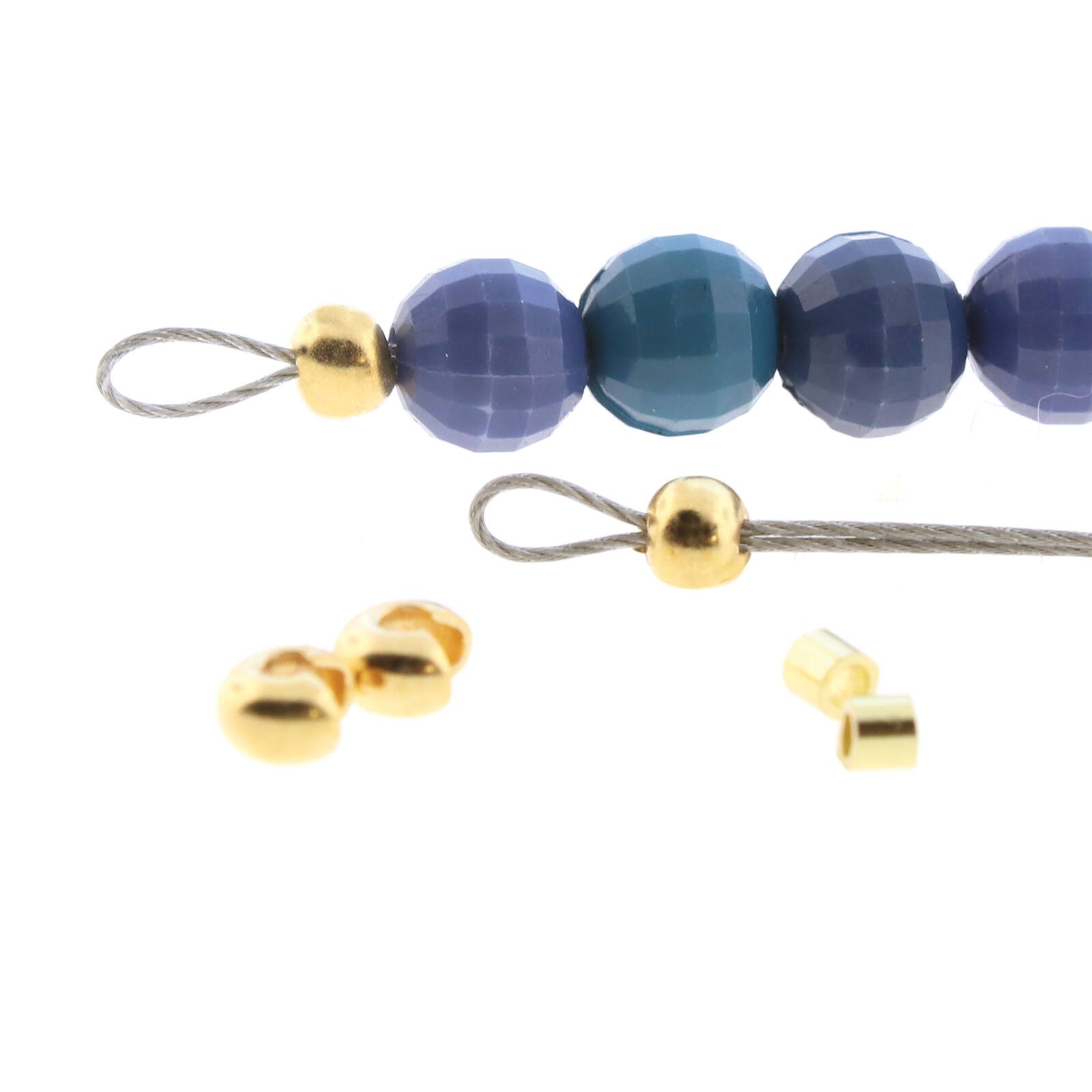 The Beadsmith® Basic Elements™ Gold-Plated Smooth Crimp Tubes & 3mm Covers