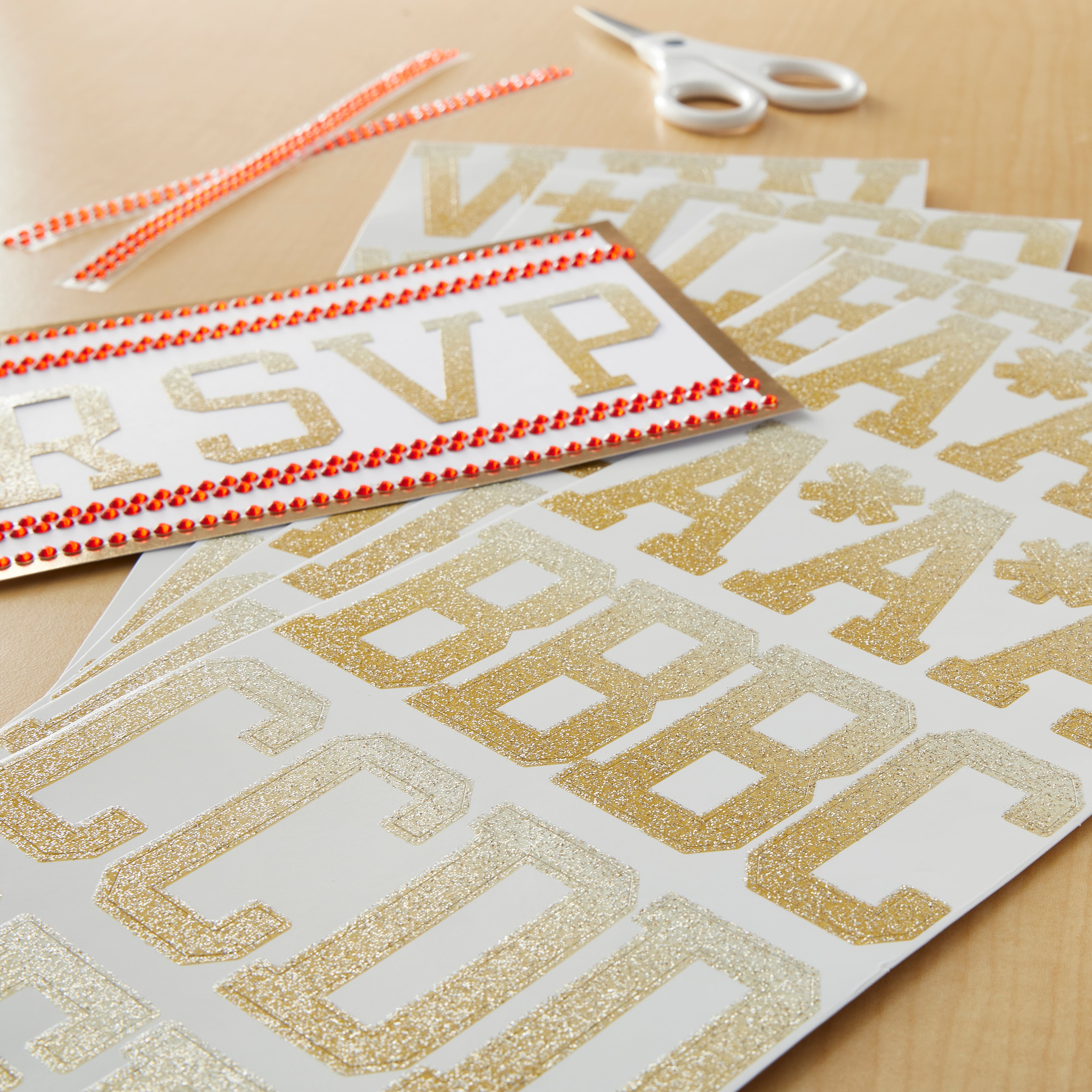 Gold & White Glitter Ombre Alphabet Stickers by Recollections ...