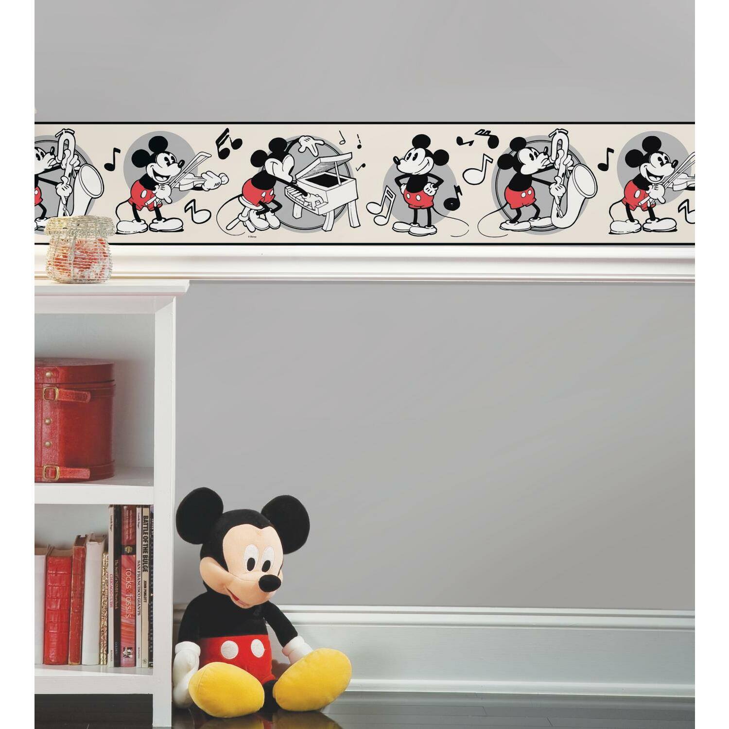 RoomMates Vintage Disney&#xAE; Mickey Mouse Peel &#x26; Stick Border