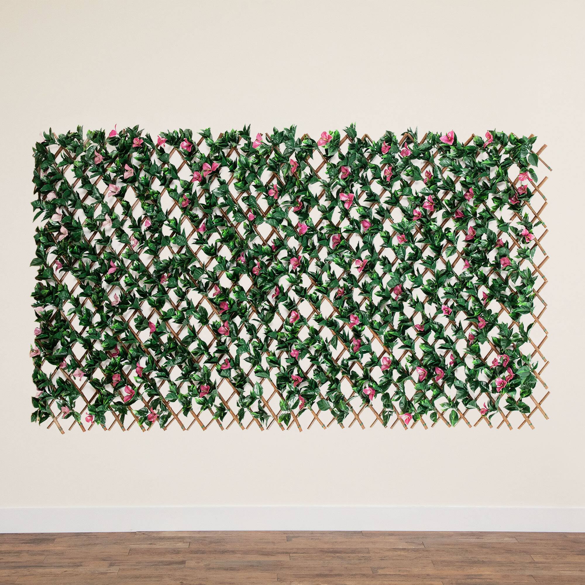 40" x 80" Artificial Bougainvillea Expandable Privacy Fence Screen