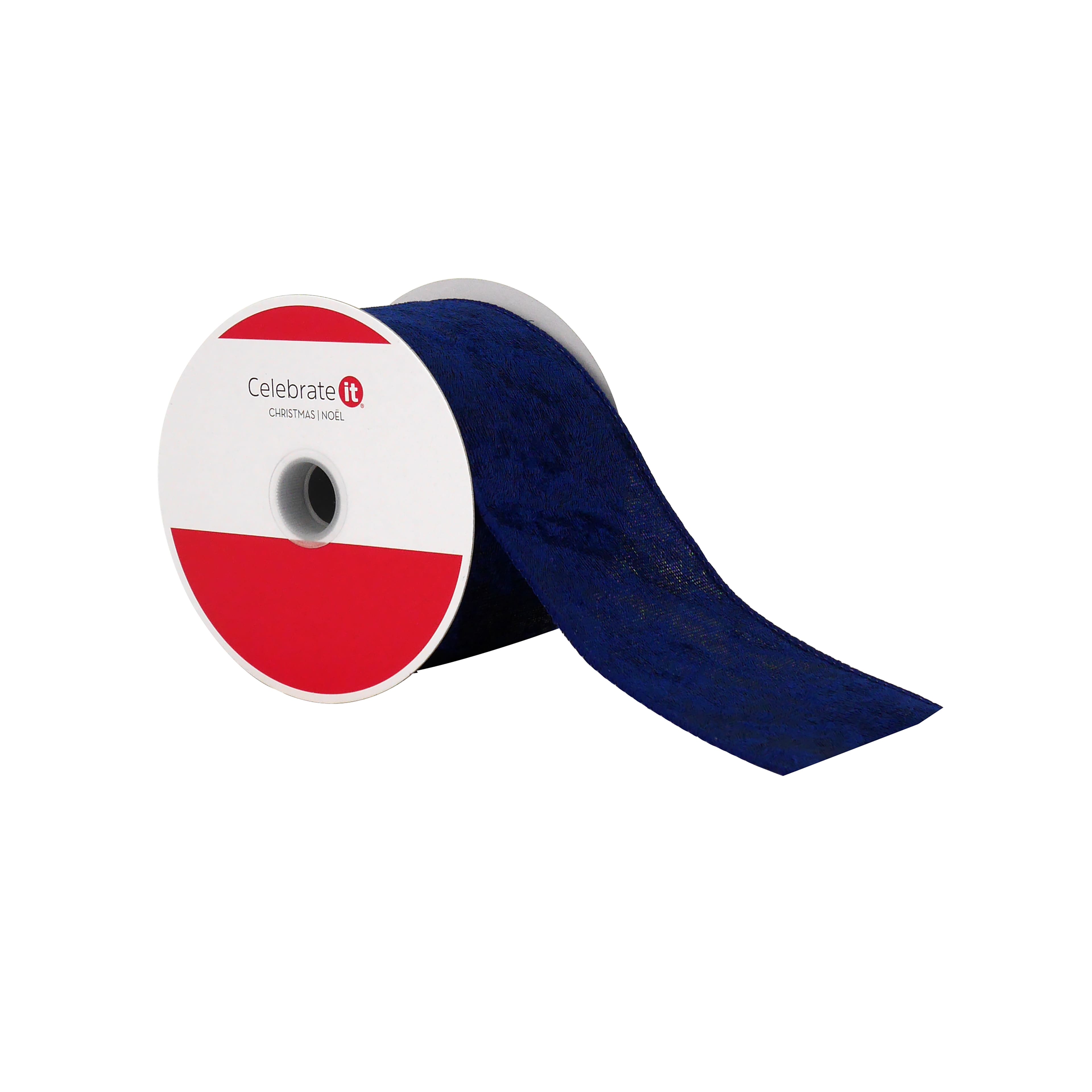 2.5&#x22; x 20ft. Navy Velvet Wired Ribbon by Celebrate It&#xAE;