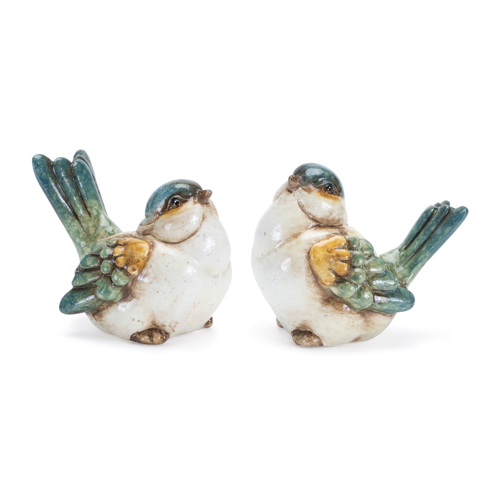 3&#x22; Terra Cotta Bird Figurines Set