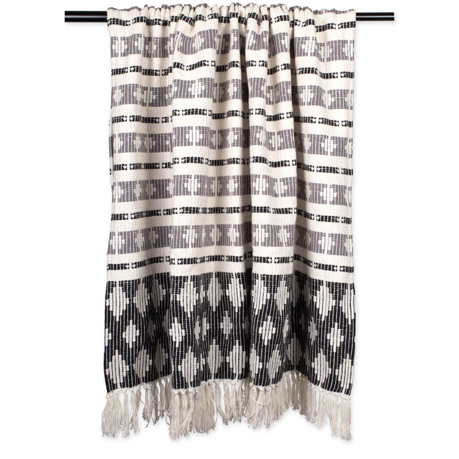 DII&#xAE; Black &#x26; Gray Colby Southwest Throw
