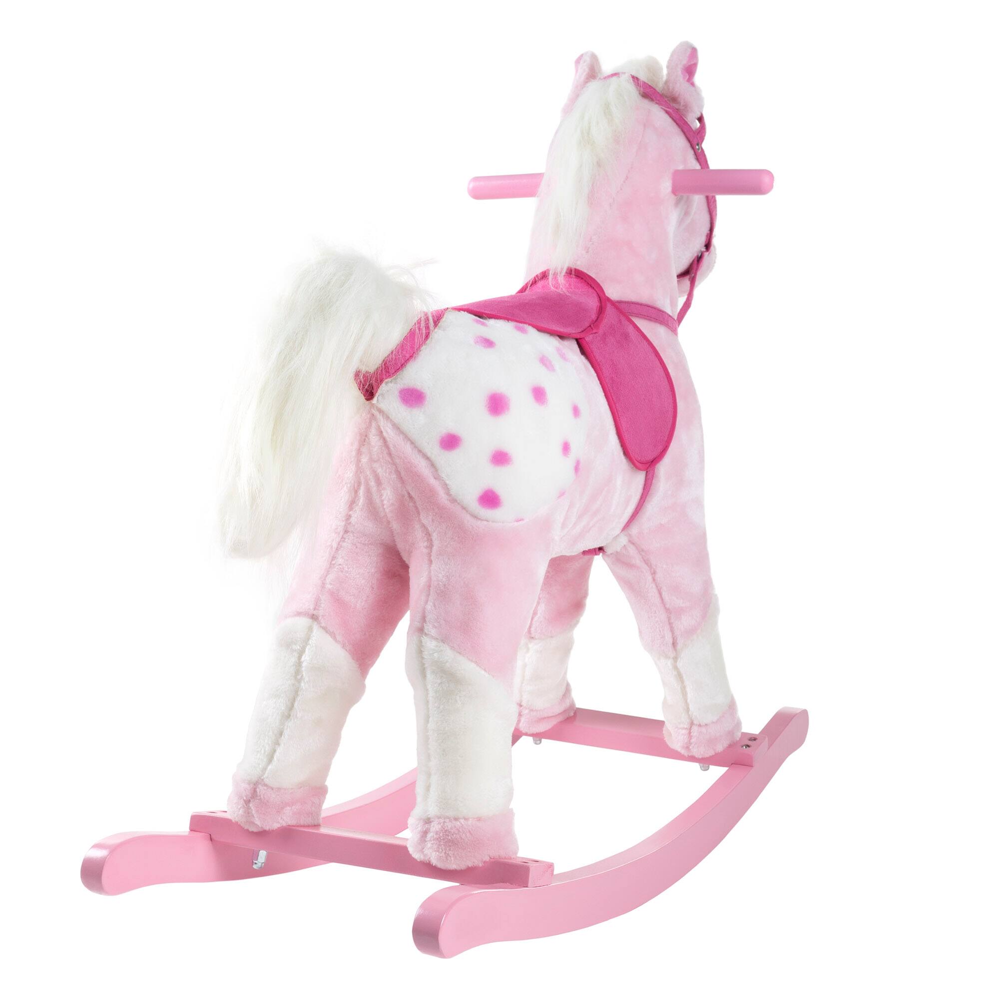 Toy Time Pink Plush Rocking Horse