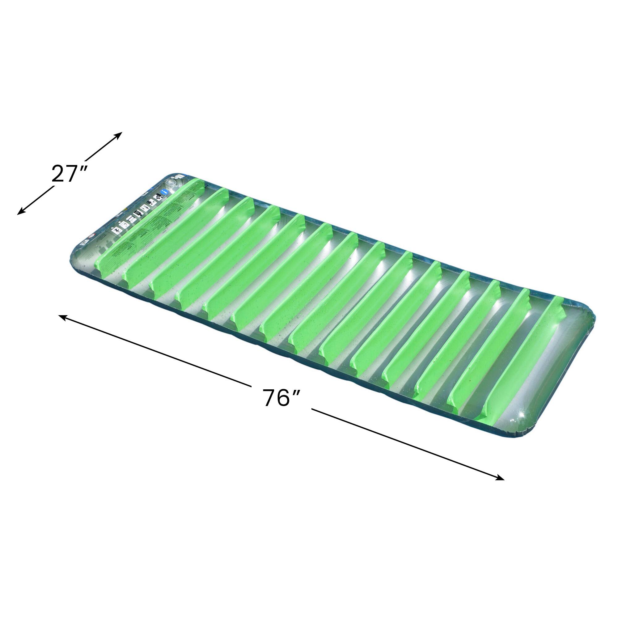 Swimline 6ft. Green & Gray Inflatable Sun Tanning Swimming Pool Mattress Raft