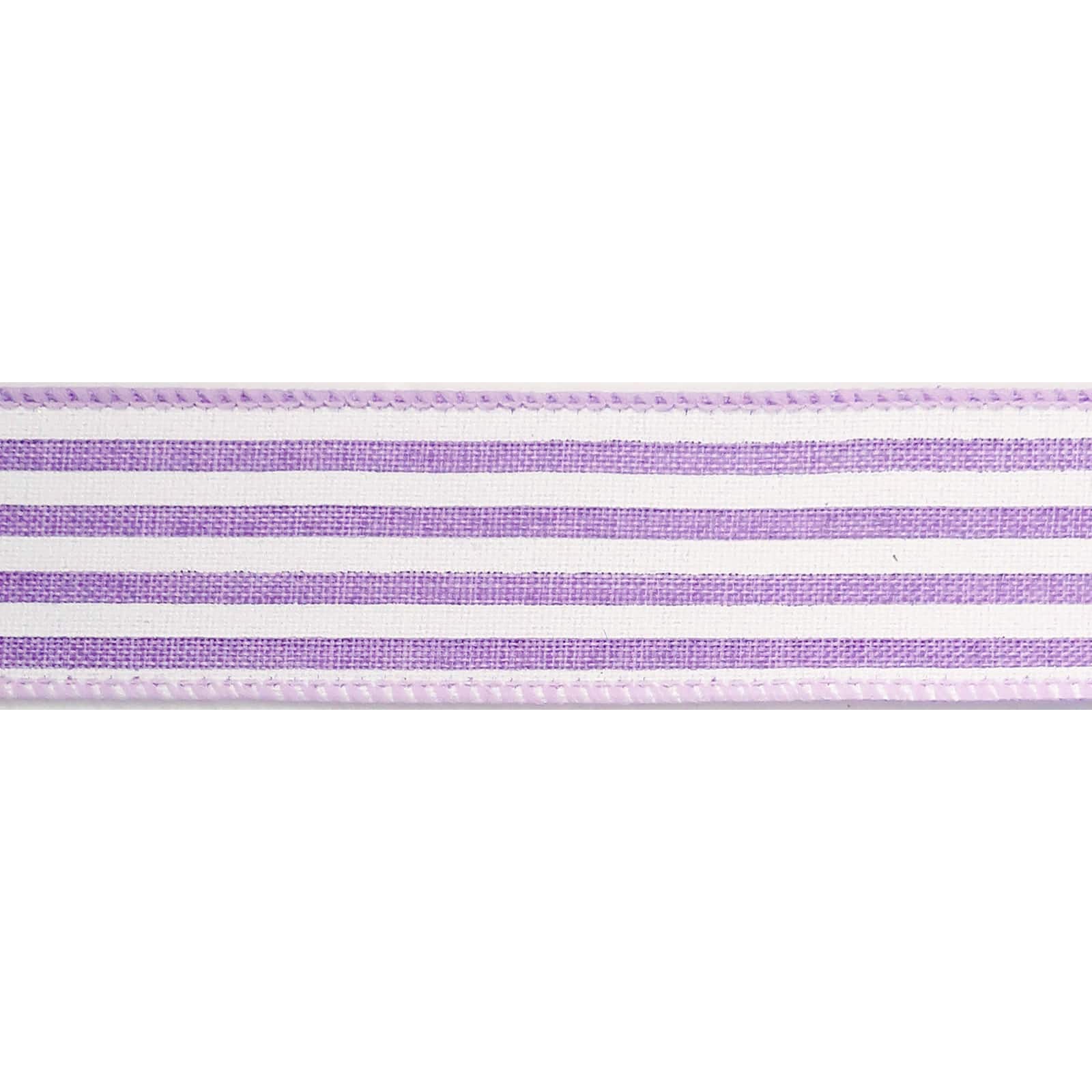 1.5&#x22; Faux Linen Wired Thin Striped Ribbon by Celebrate It&#x2122; D&#xE9;cor