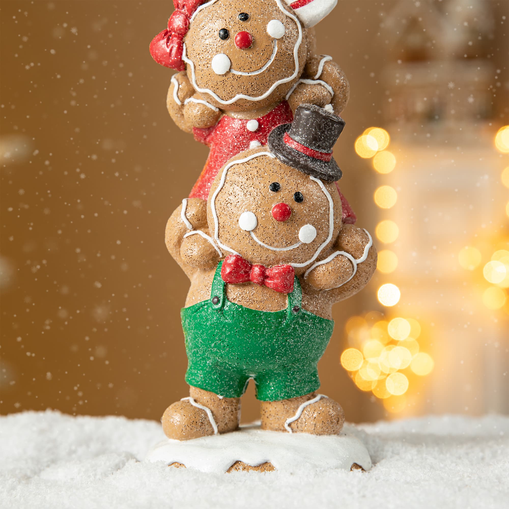 Glitzhome® 12.5" Stacked Gingerbread Table Décor