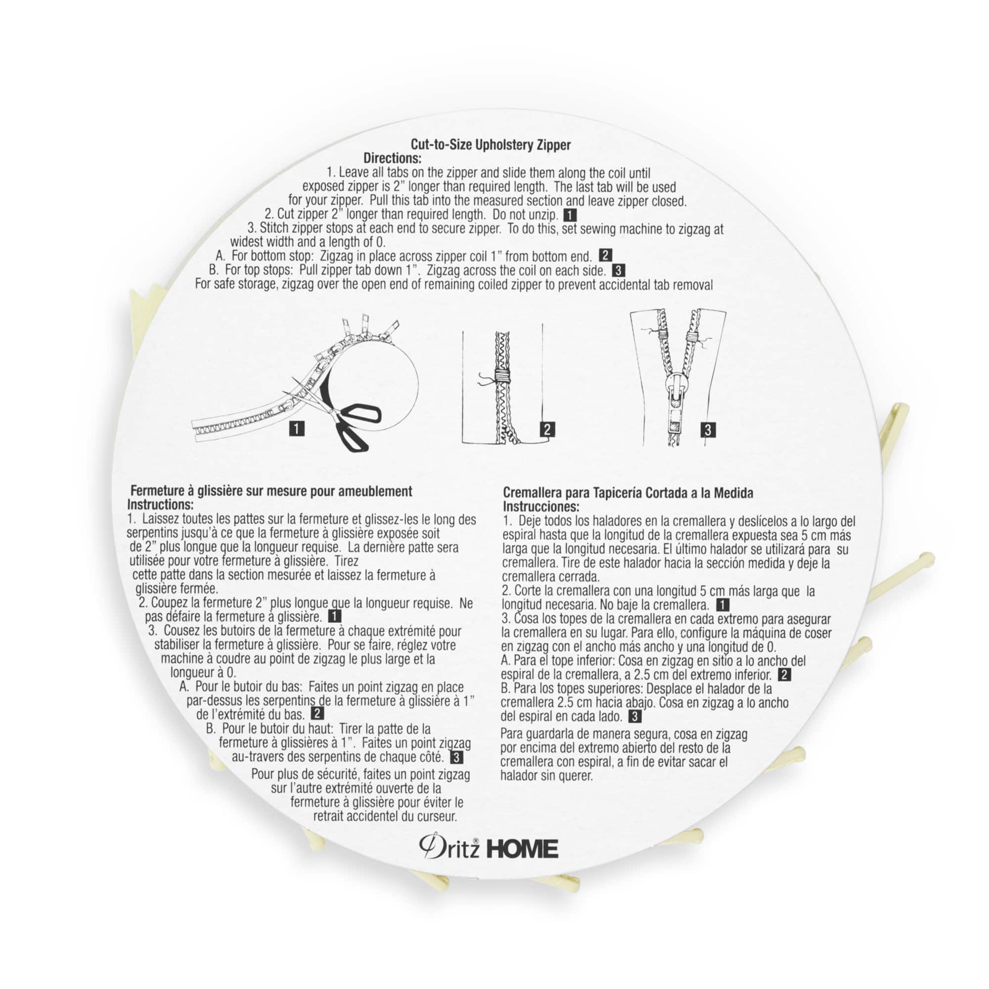 Dritz&#xAE; Home Cream Cut-To-Size Upholstery Zipper, 3.25yd.