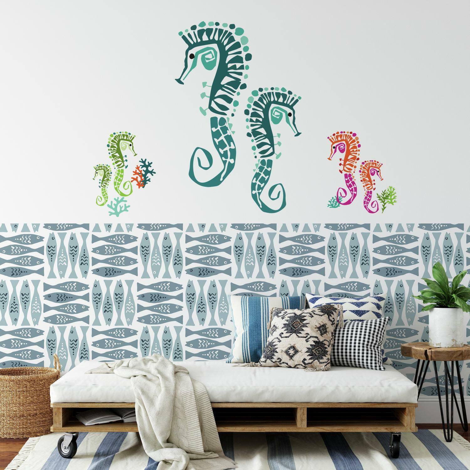 RoomMates Jane Dixon Seahorse Peel &#x26; Stick Giant Wall Decals