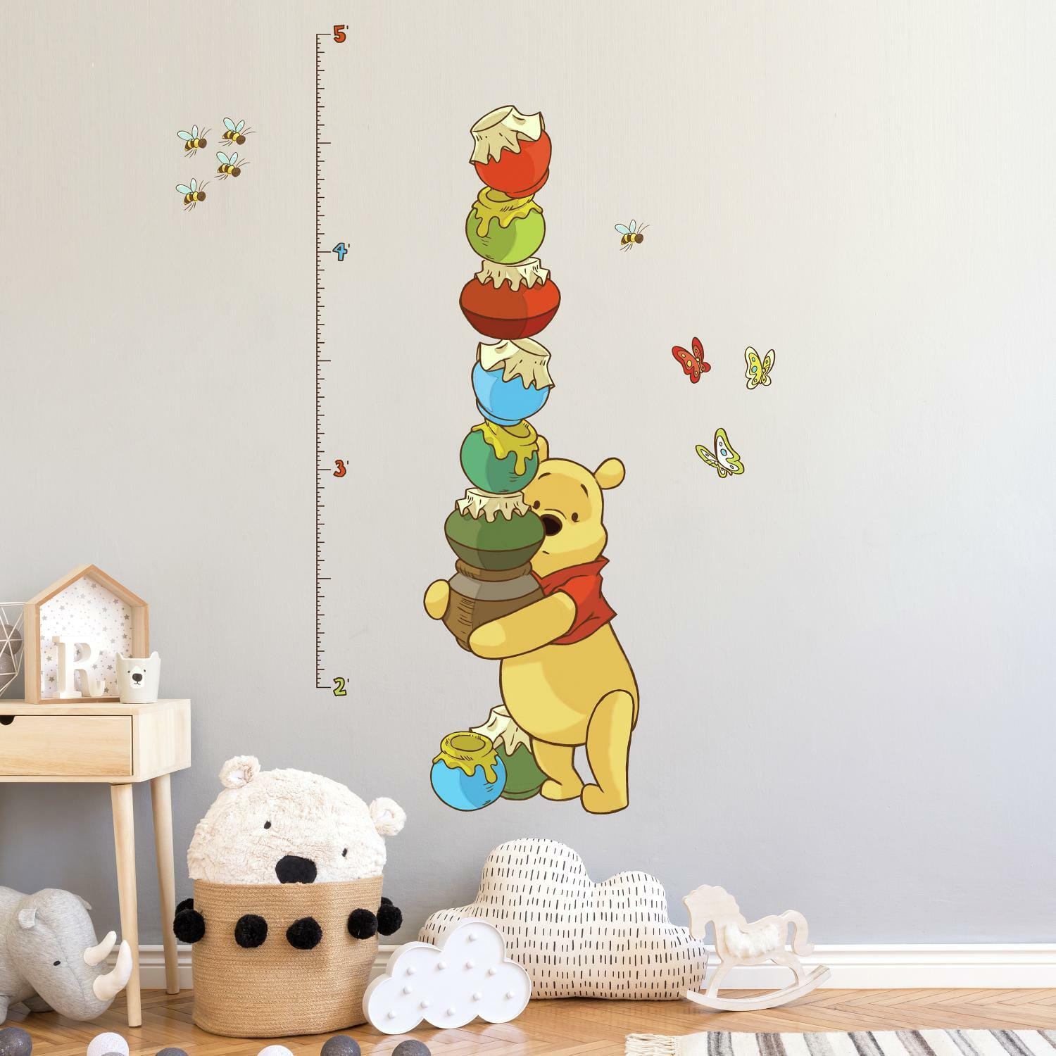 RoomMates Winnie the Pooh Peel &#x26; Stick Inches Growth Chart