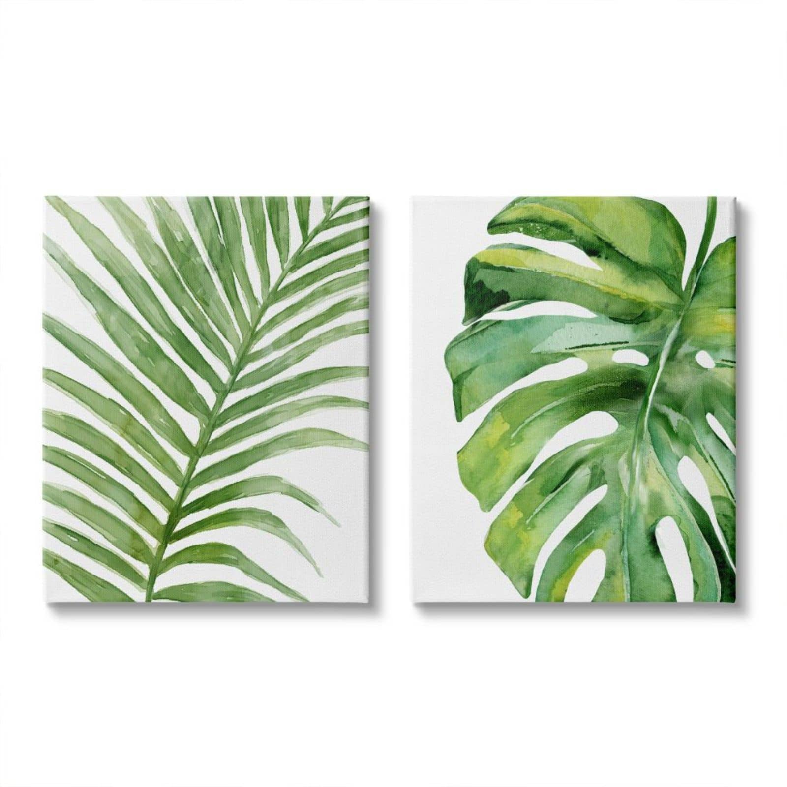 Stupell Industries Tropical Green Palms Canvas Wall Art Set, 2ct.