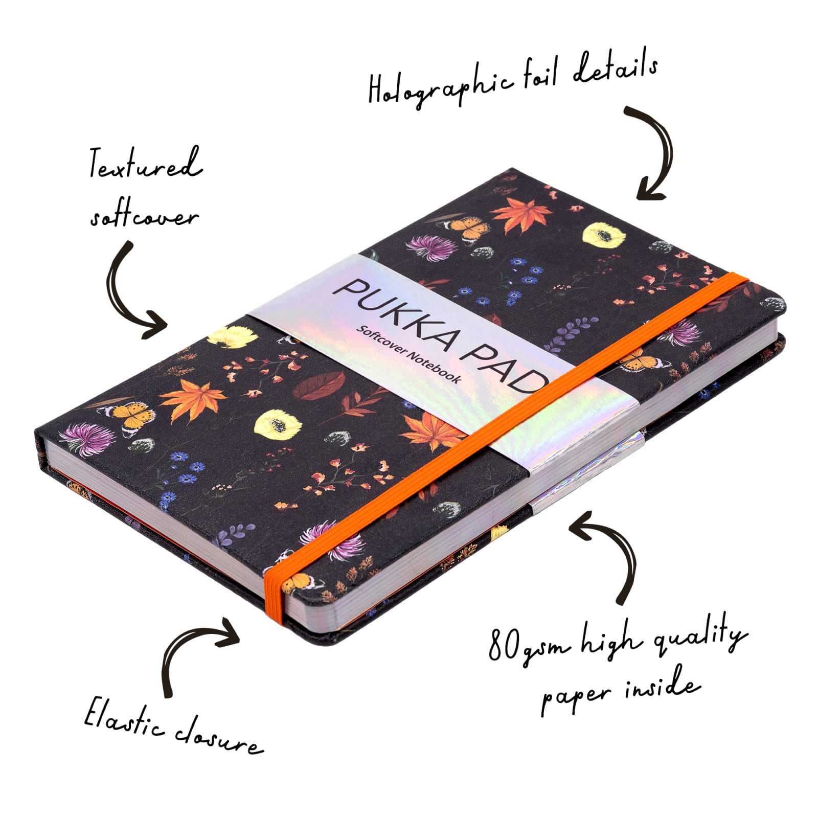 Pukka Pads Bloom Softcover Notebooks with Pocket, 3ct.