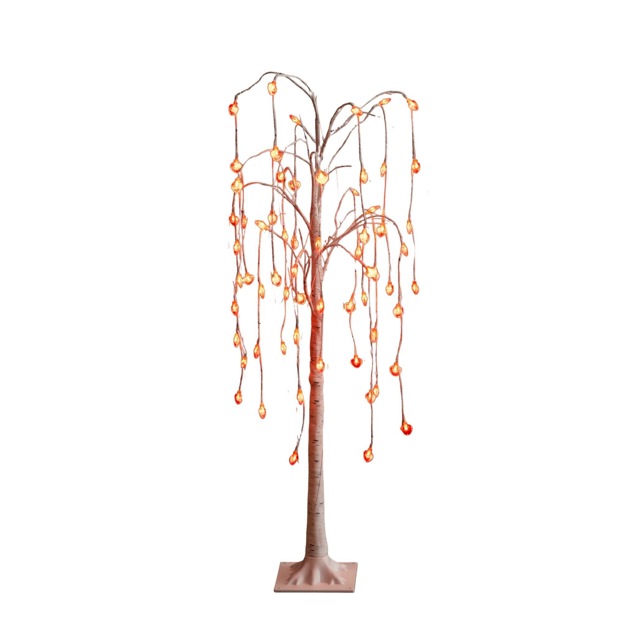 4ft. Pre-Lit Artificial Valentine's Day Willow Tree with 48 Heart Shaped LED Lights