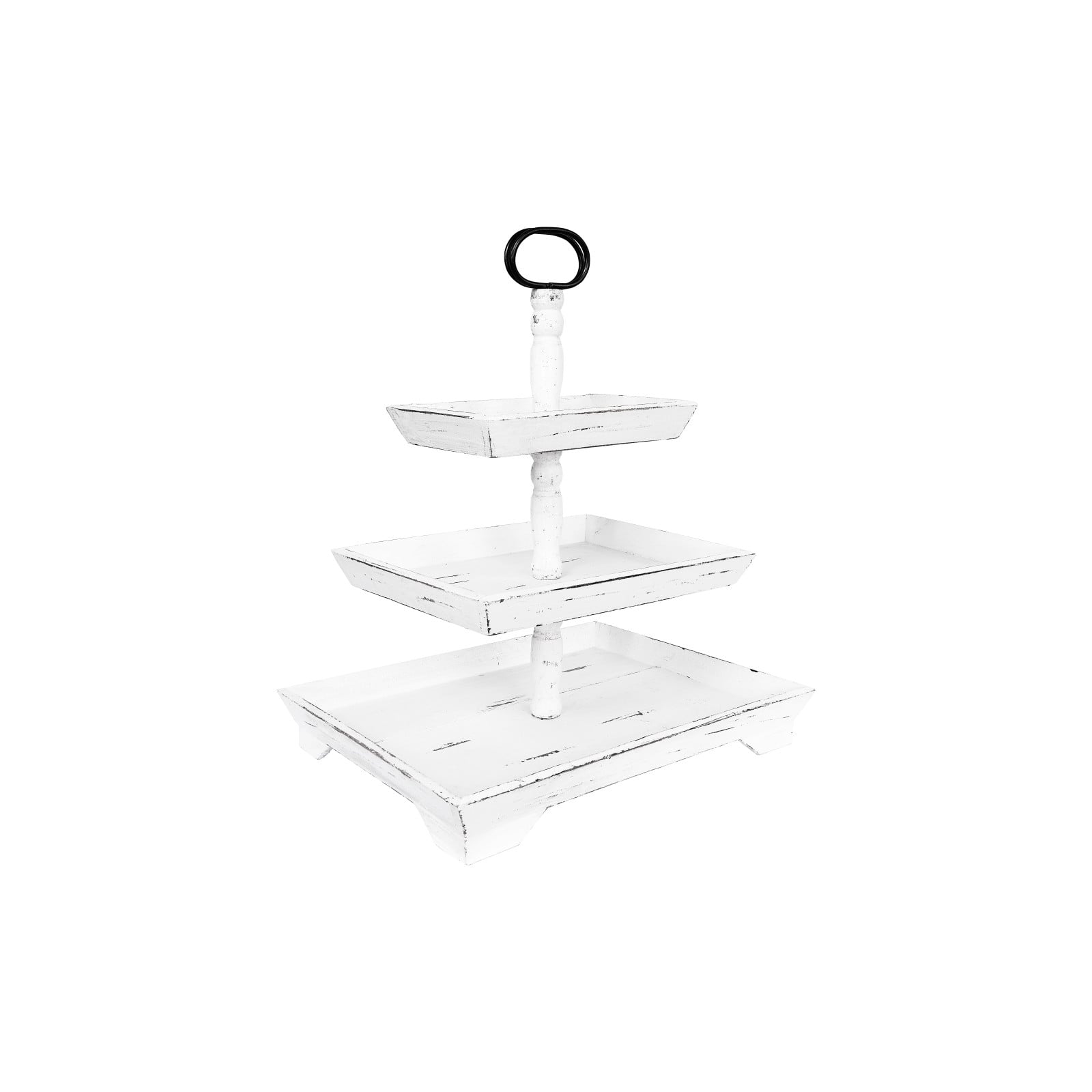 Hello Honey&#xAE; 25&#x22; White Decorative 3 Tier Tray