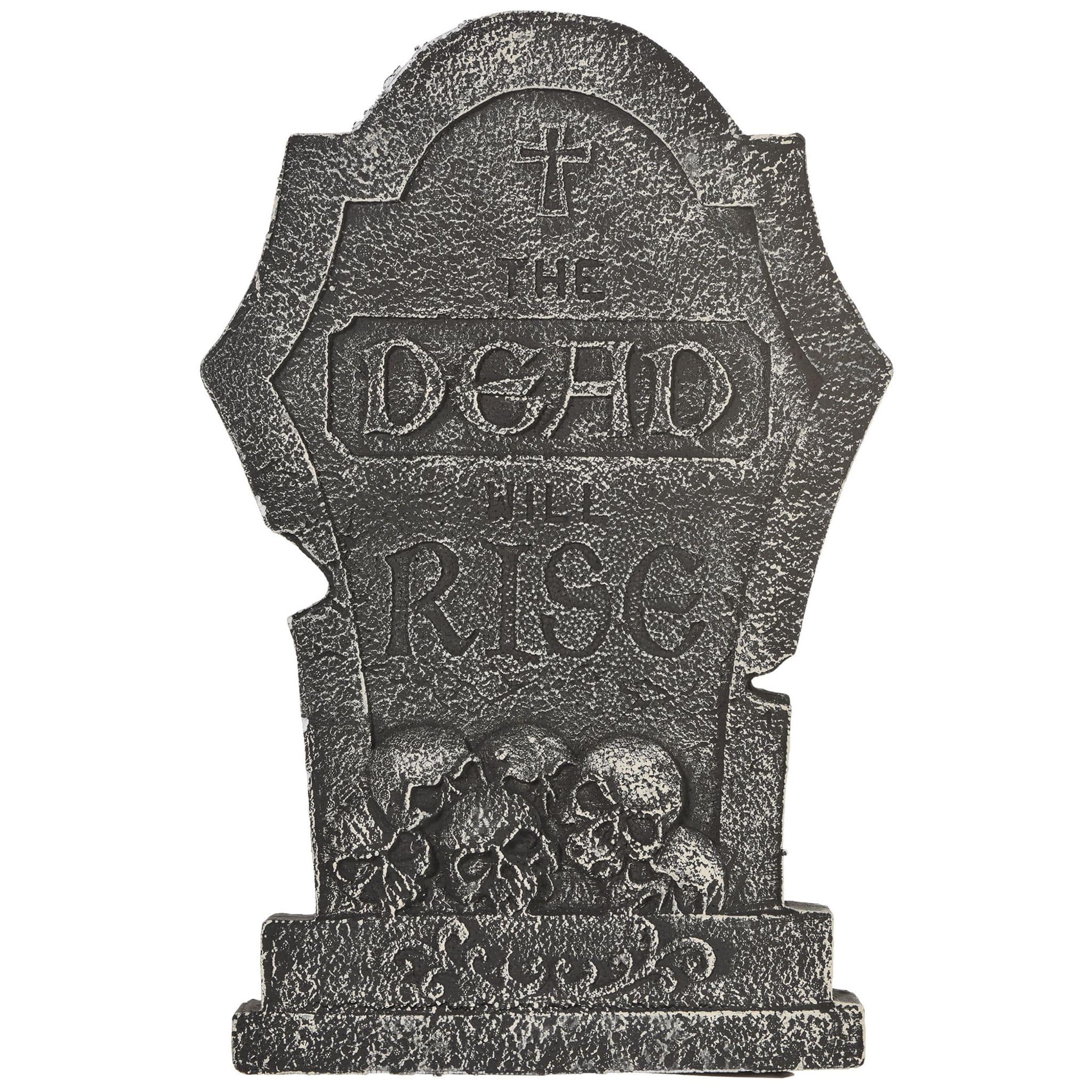 22&#x22; The Dead Will Rise Styrofoam Tombstone