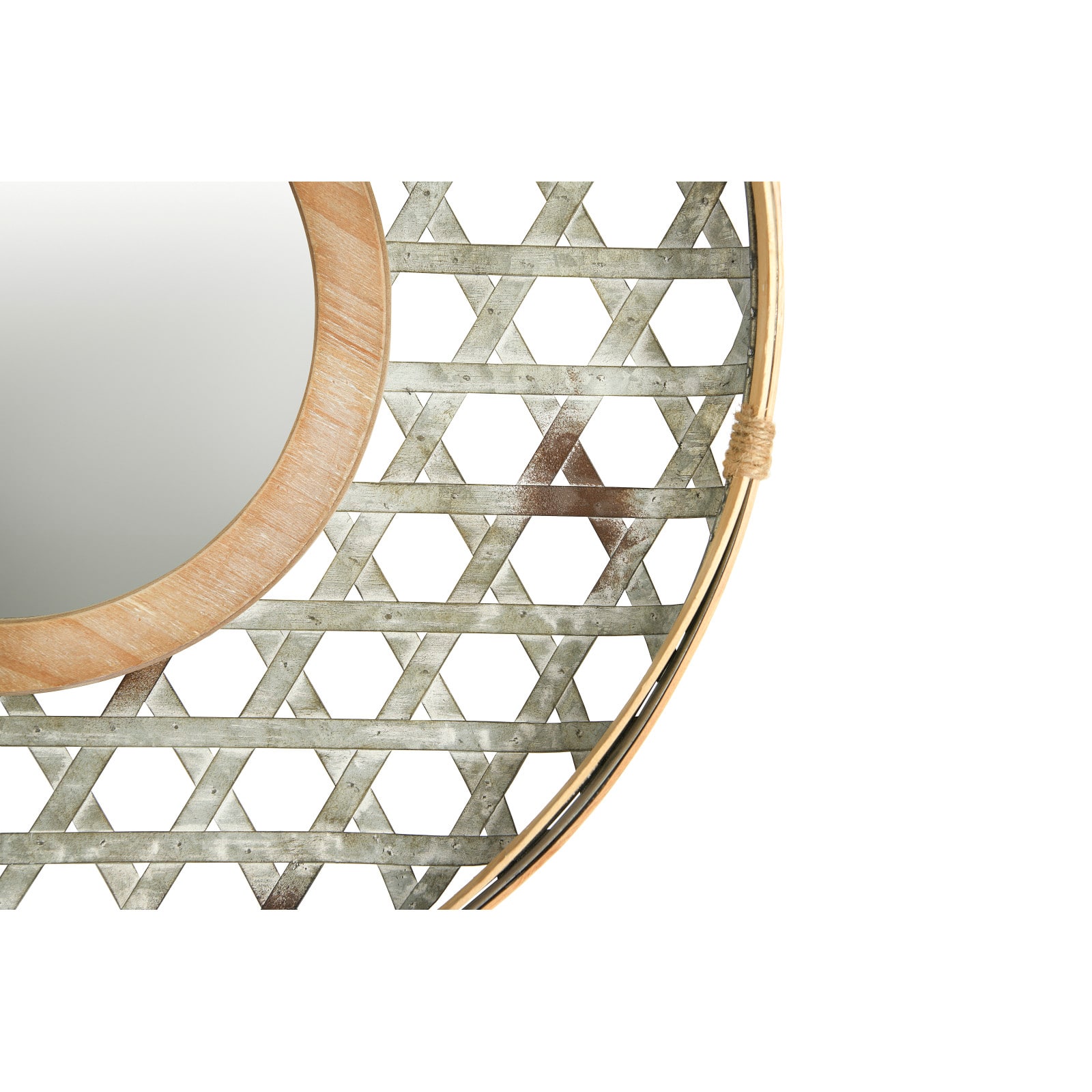 Hello Honey® 23" Silver Metal & Wood Wall Mirror