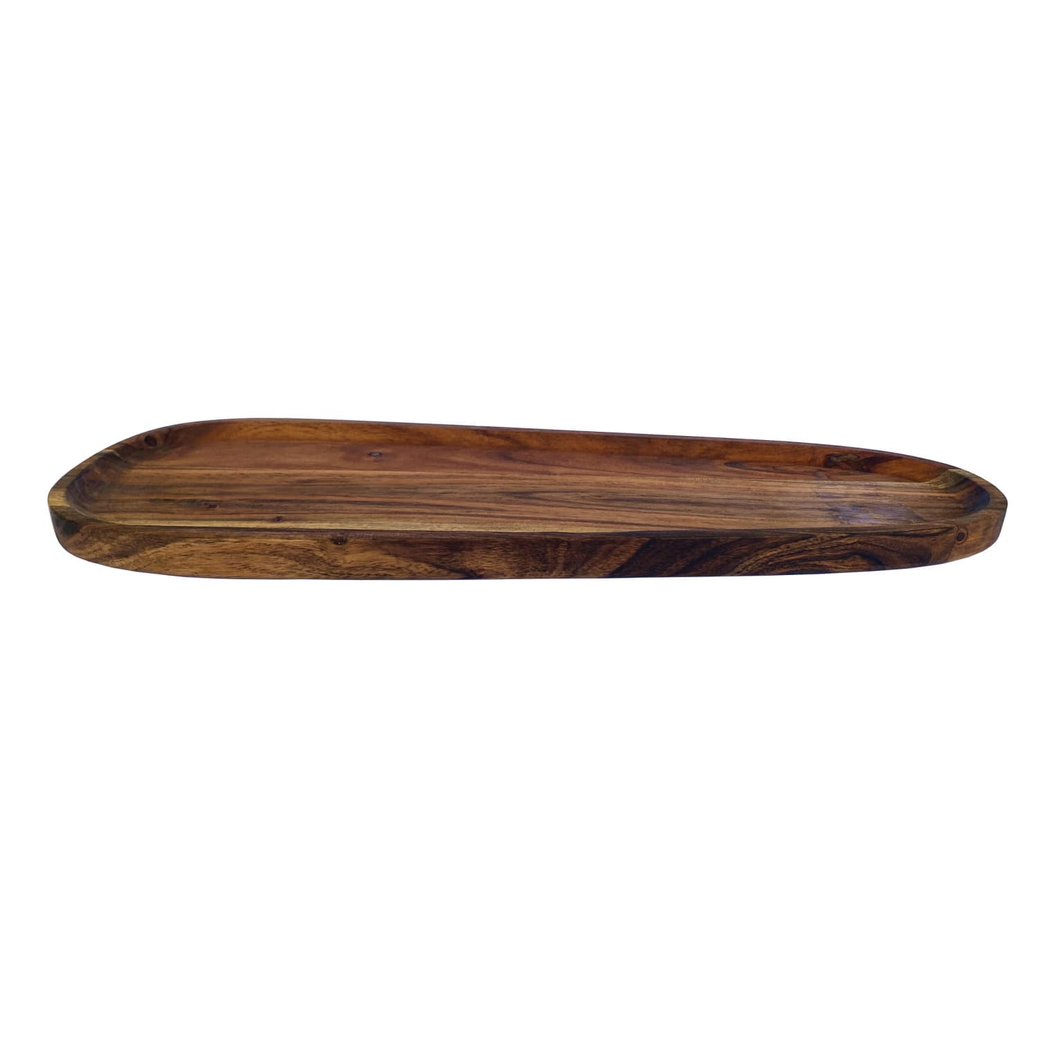 21&#x22; Natural Long Acacia Wood Oval Serving Tray