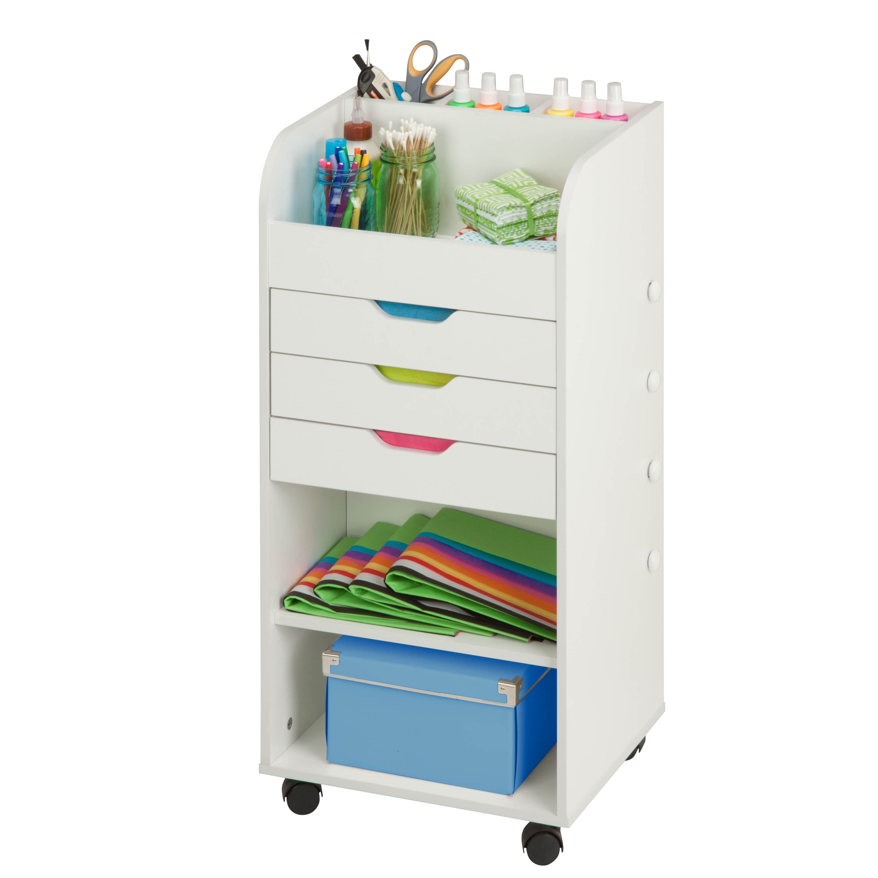 White 3-Drawer Gift Wrap or Craft Storage Cart