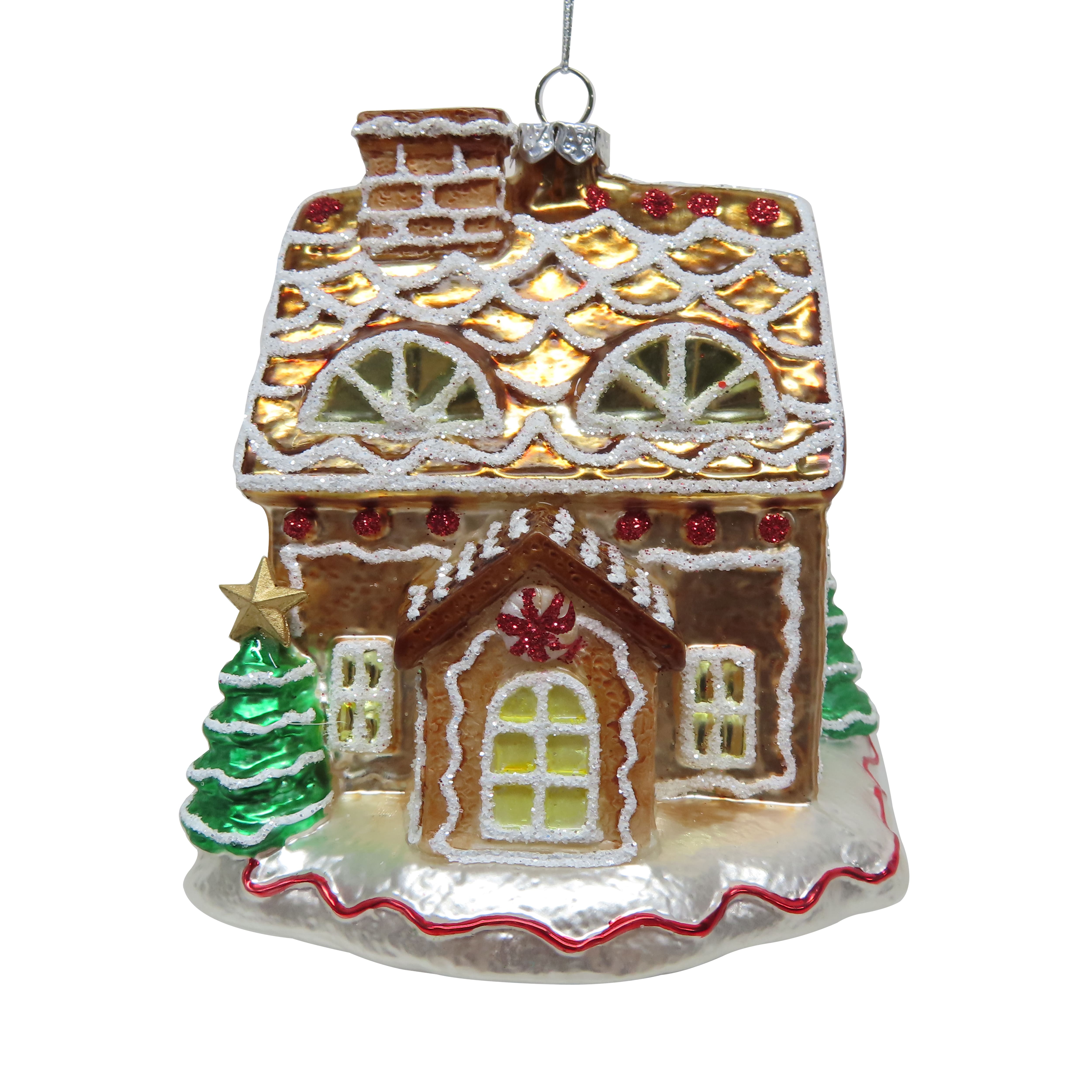 5&#x22; Gingerbread House Glass Ornament by Ashland&#xAE;