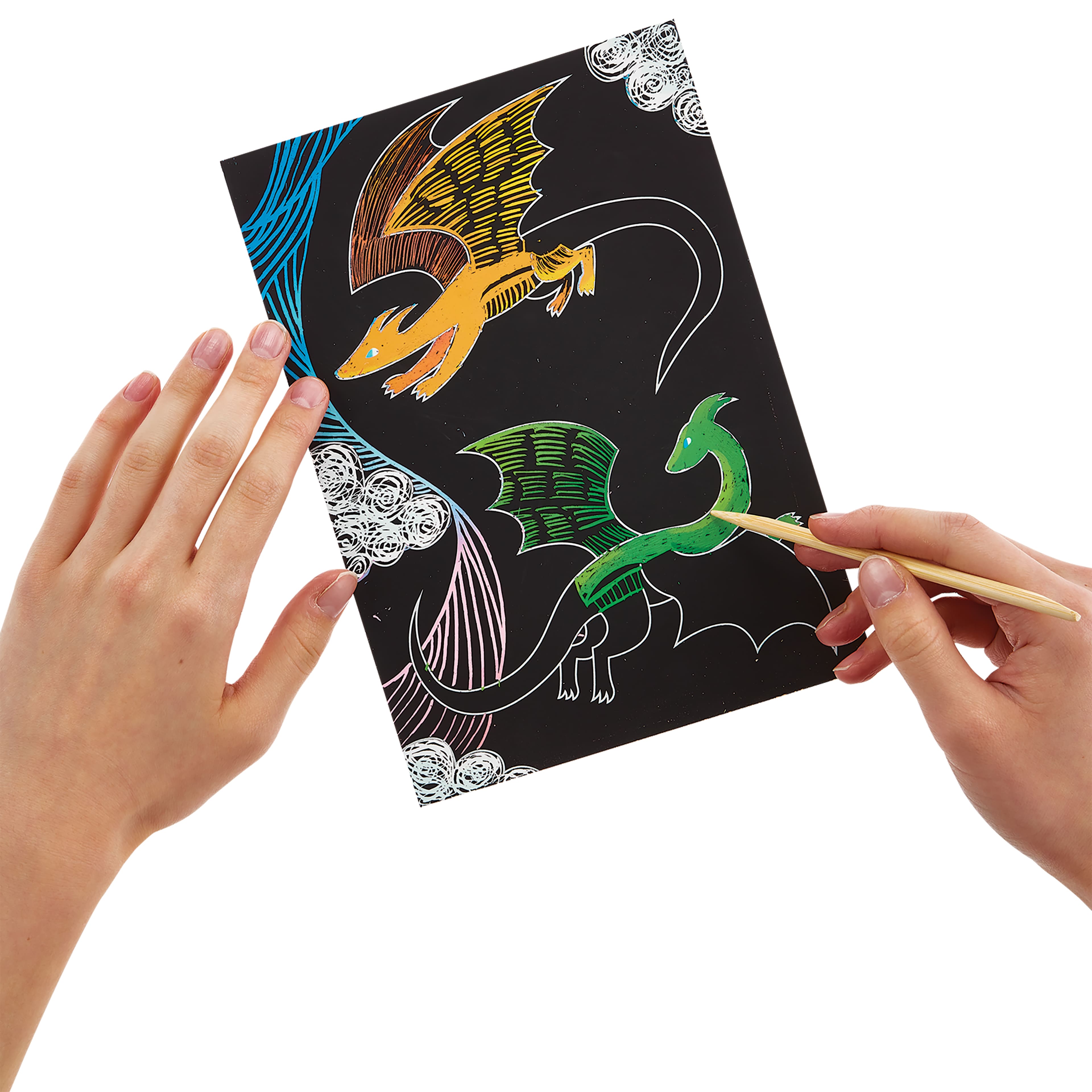 OOLY Scratch &#x26; Scribble Fantastic Dragons Art Kit