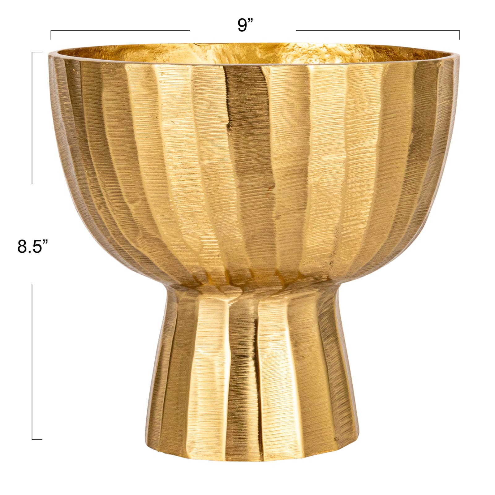 Hello Honey&#xAE; 8.5&#x22; Gold Aureate Creased Metal Planter