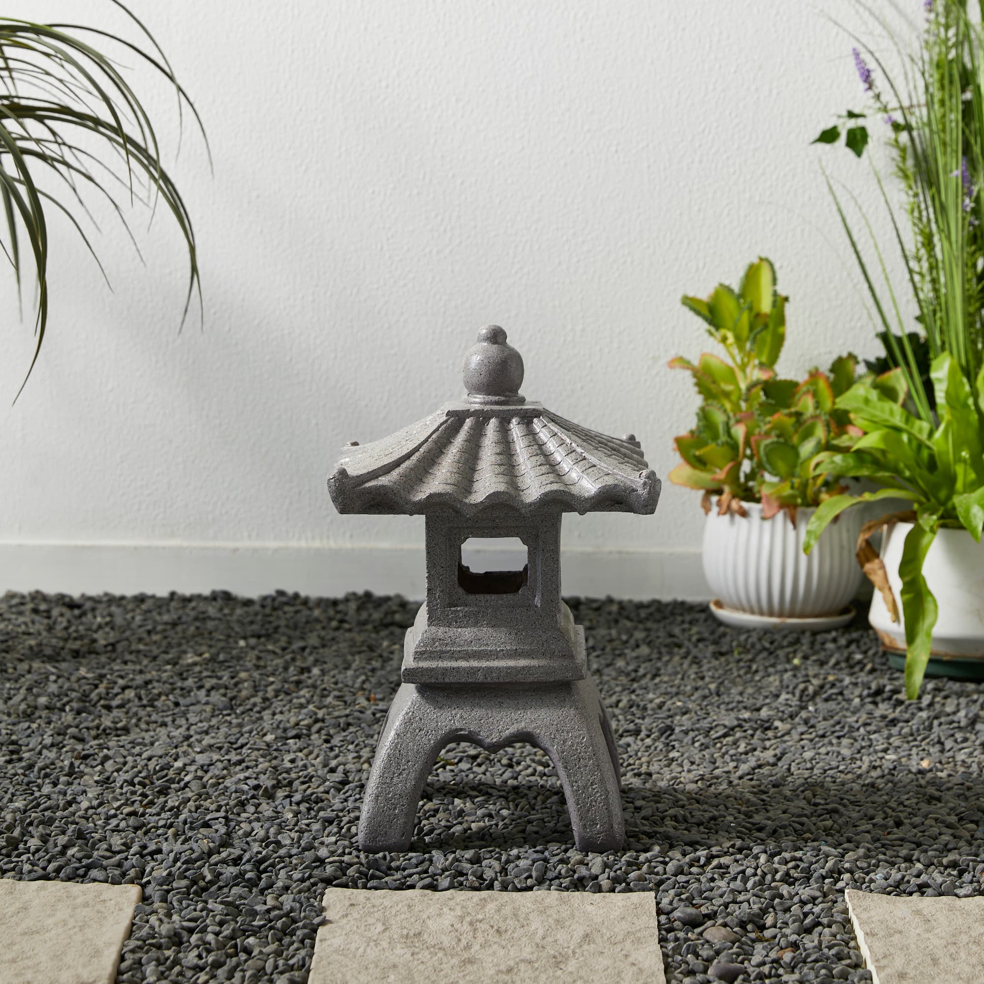 Glitzhome® 16" MGO Faux Concrete Pagoda Garden Statue