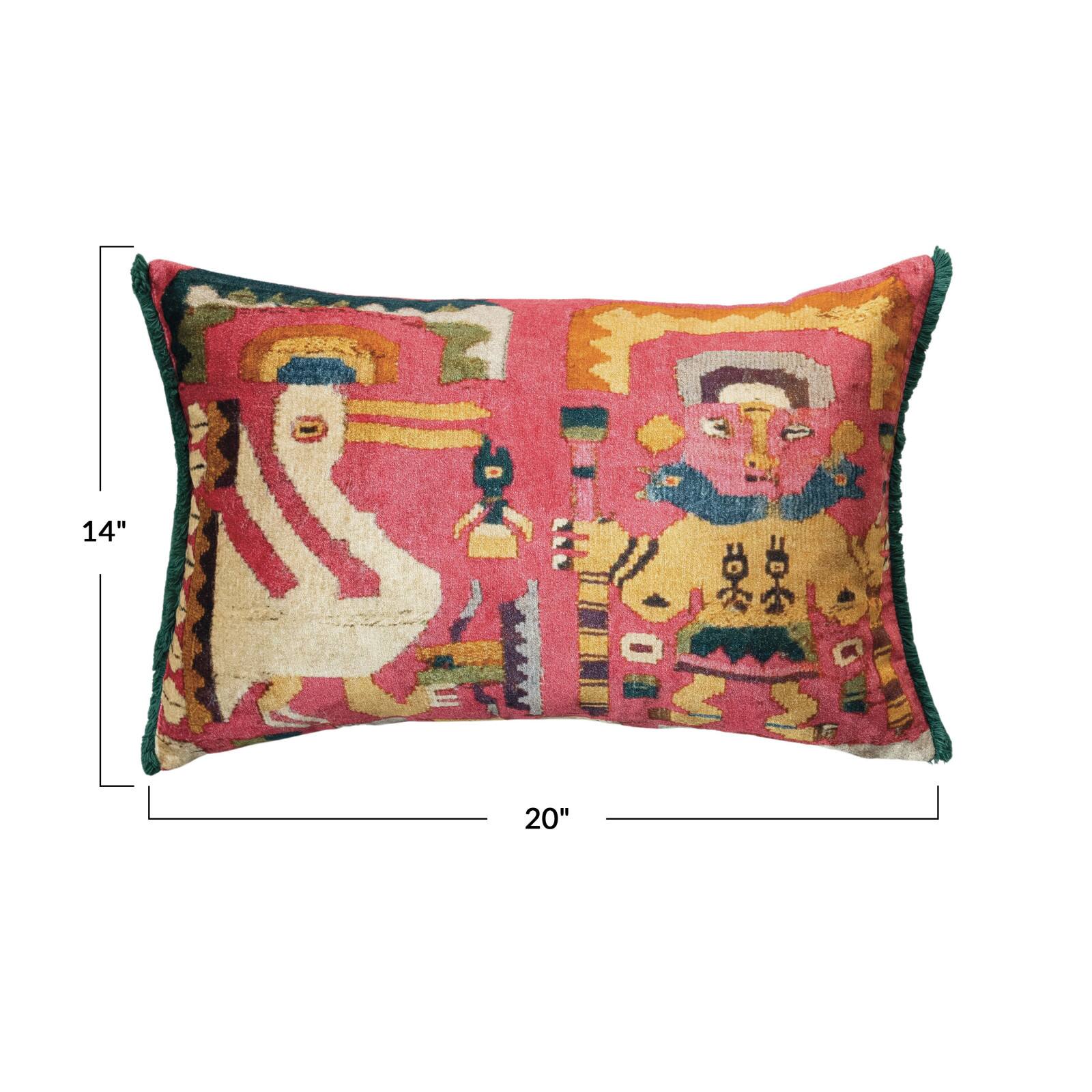 Hello Honey&#xAE; 20&#x22; x 14&#x22; Vintage Beauty Cotton Velvet Lumbar Pillow