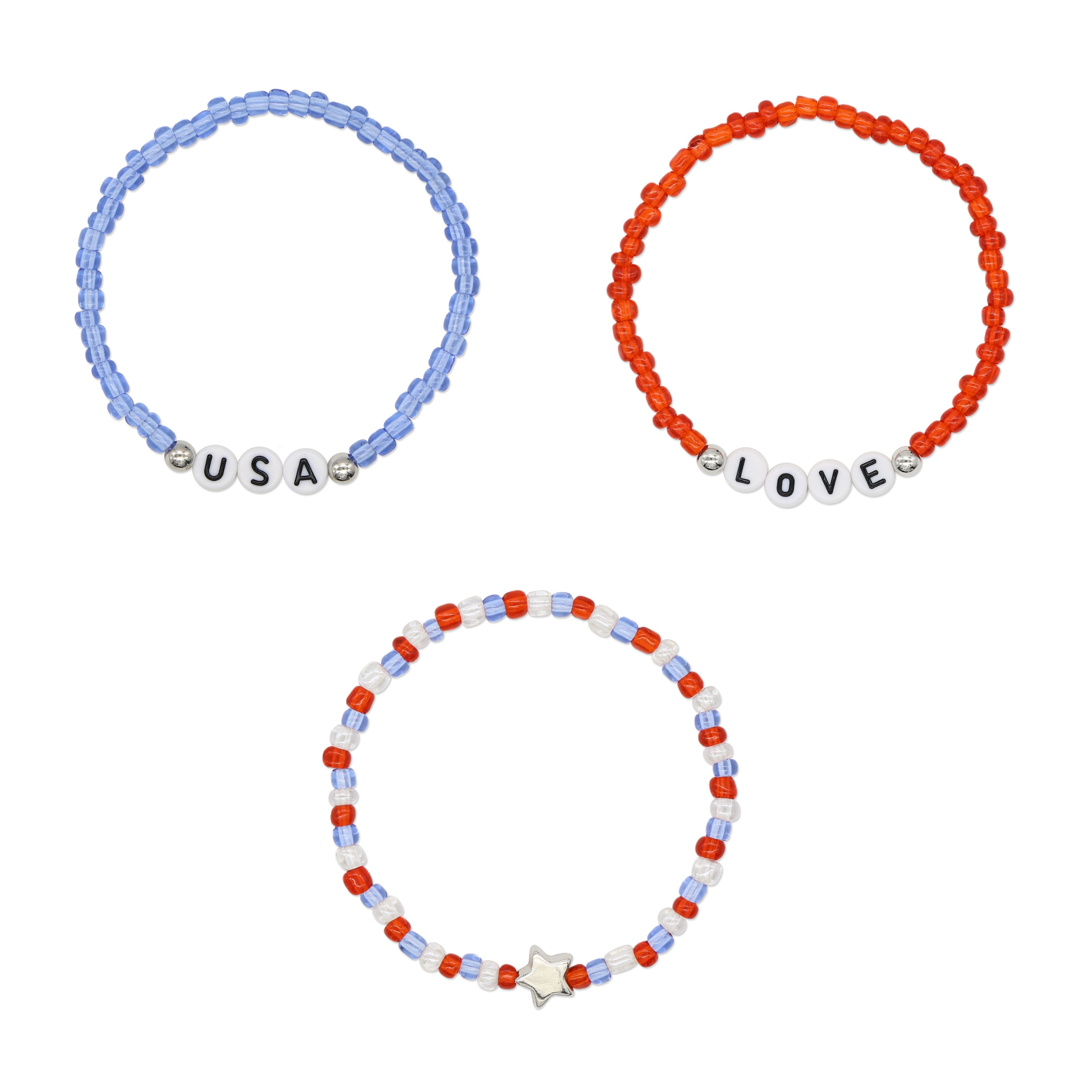 Red, White & Blue Words Bracelet Set by Celebrate It™