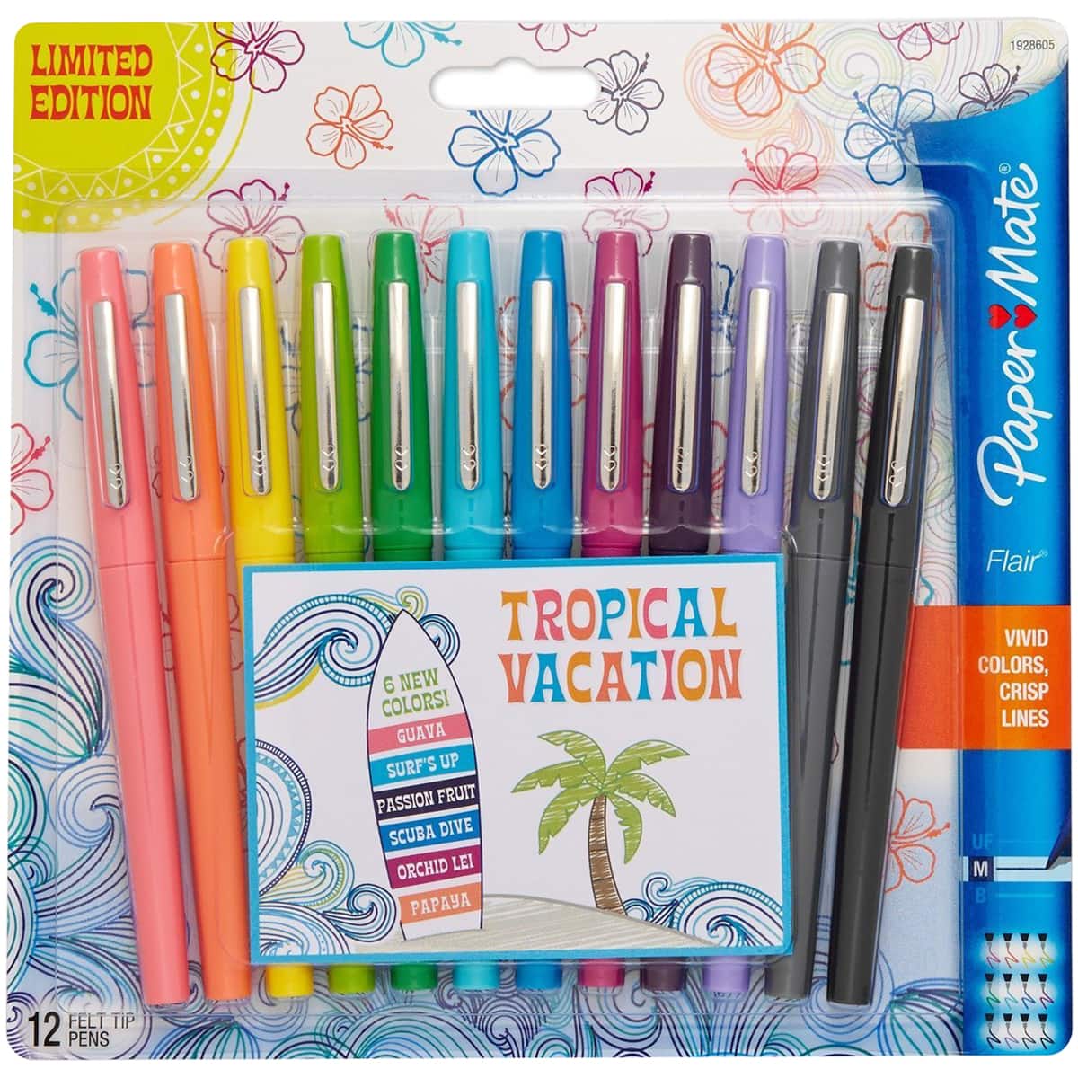 Paper Mate® Flair® Medium Tropical Vacation Felt Tip Pens, 12ct